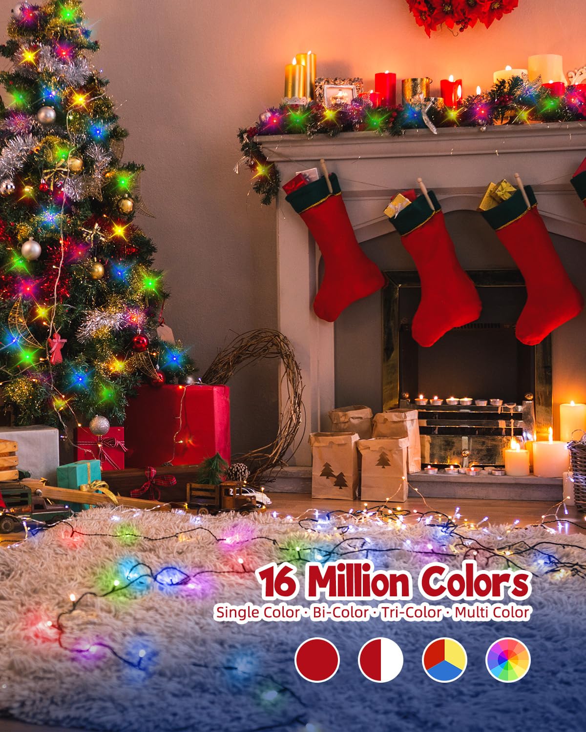 Foto 3 pulgar | Luces Navideñas Minetom Que Cambian De Color 800 Led 264m - Venta Internacional.