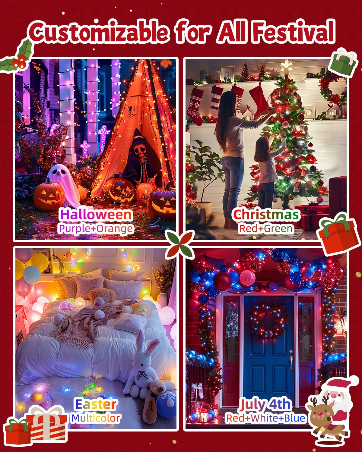 Foto 8 pulgar | Luces Navideñas Minetom Que Cambian De Color 800 Led 264m - Venta Internacional.