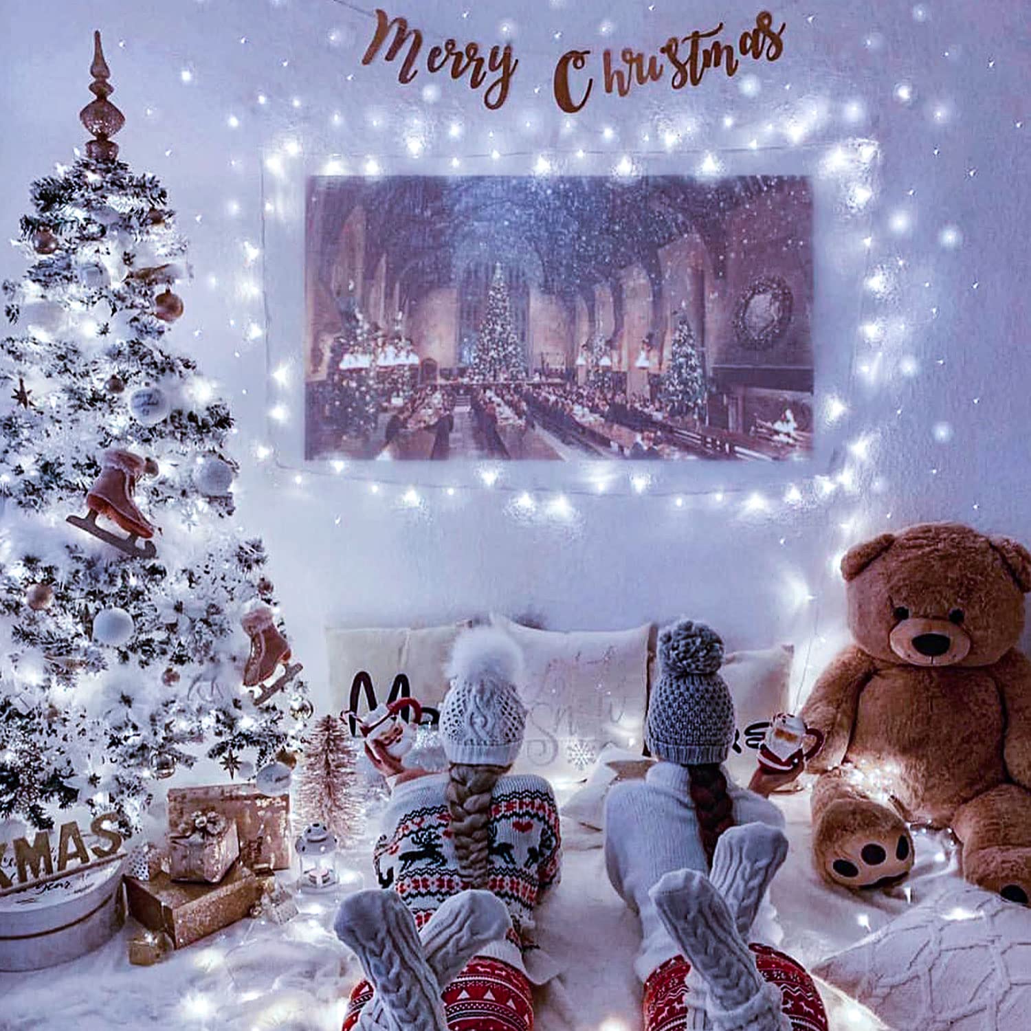 Foto 4 pulgar | Cadena De Luces Led Jmexsuss De 66 Pies Y 200 Led, Color Blanco, Navidad, Para Interiores Y Exteriores - Venta Inte