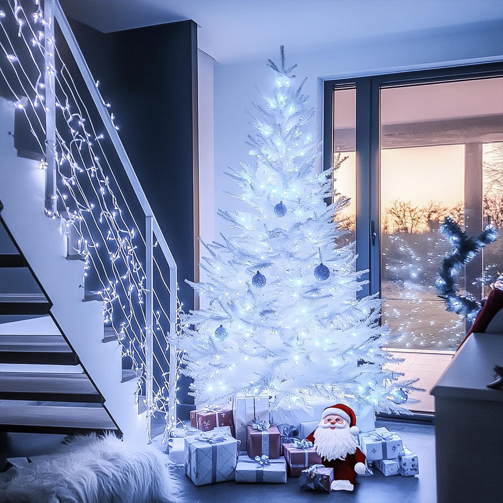 Foto 5 pulgar | Cadena De Luces Led Jmexsuss De 66 Pies Y 200 Led, Color Blanco, Navidad, Para Interiores Y Exteriores - Venta Inte