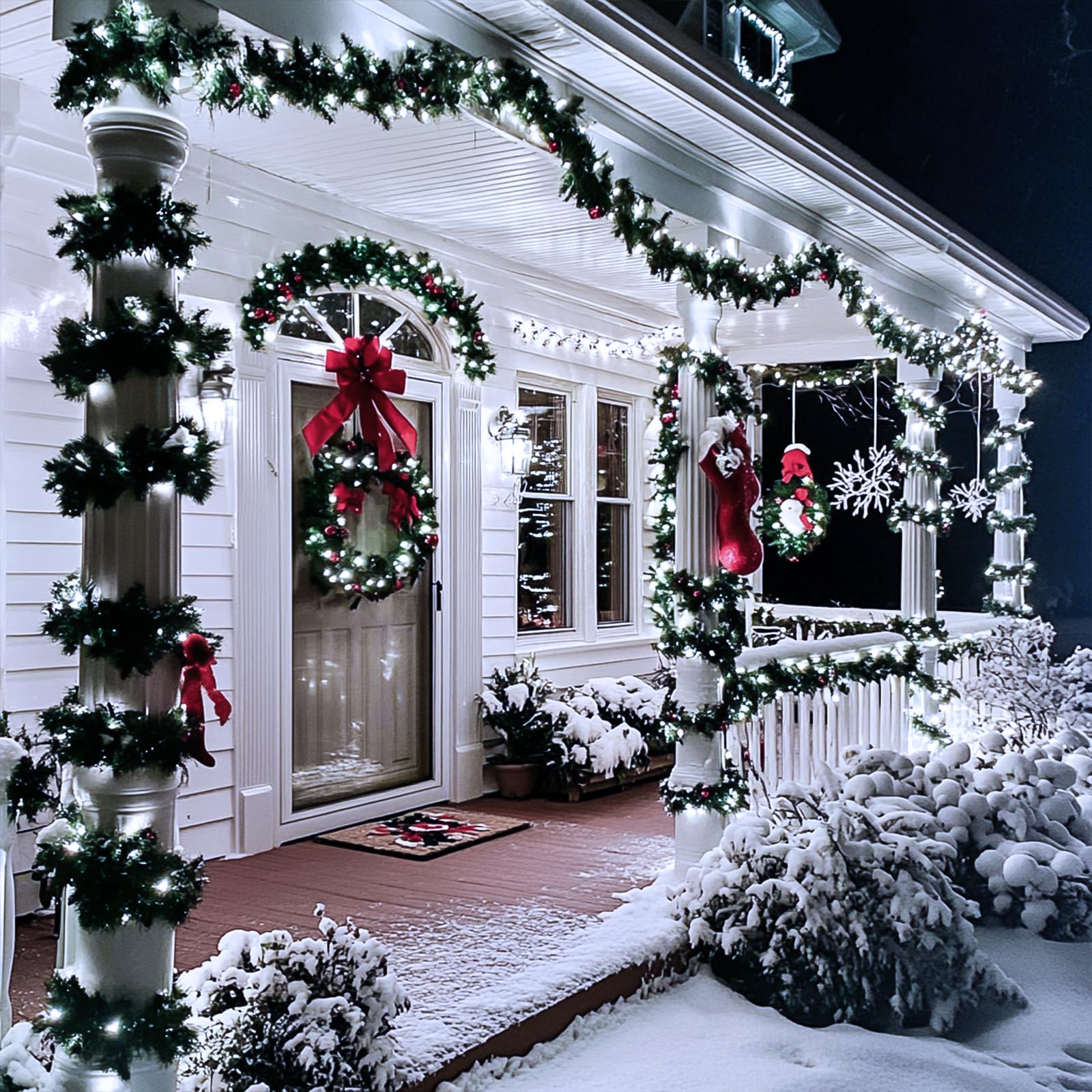 Foto 6 pulgar | Cadena De Luces Led Jmexsuss De 66 Pies Y 200 Led, Color Blanco, Navidad, Para Interiores Y Exteriores - Venta Inte