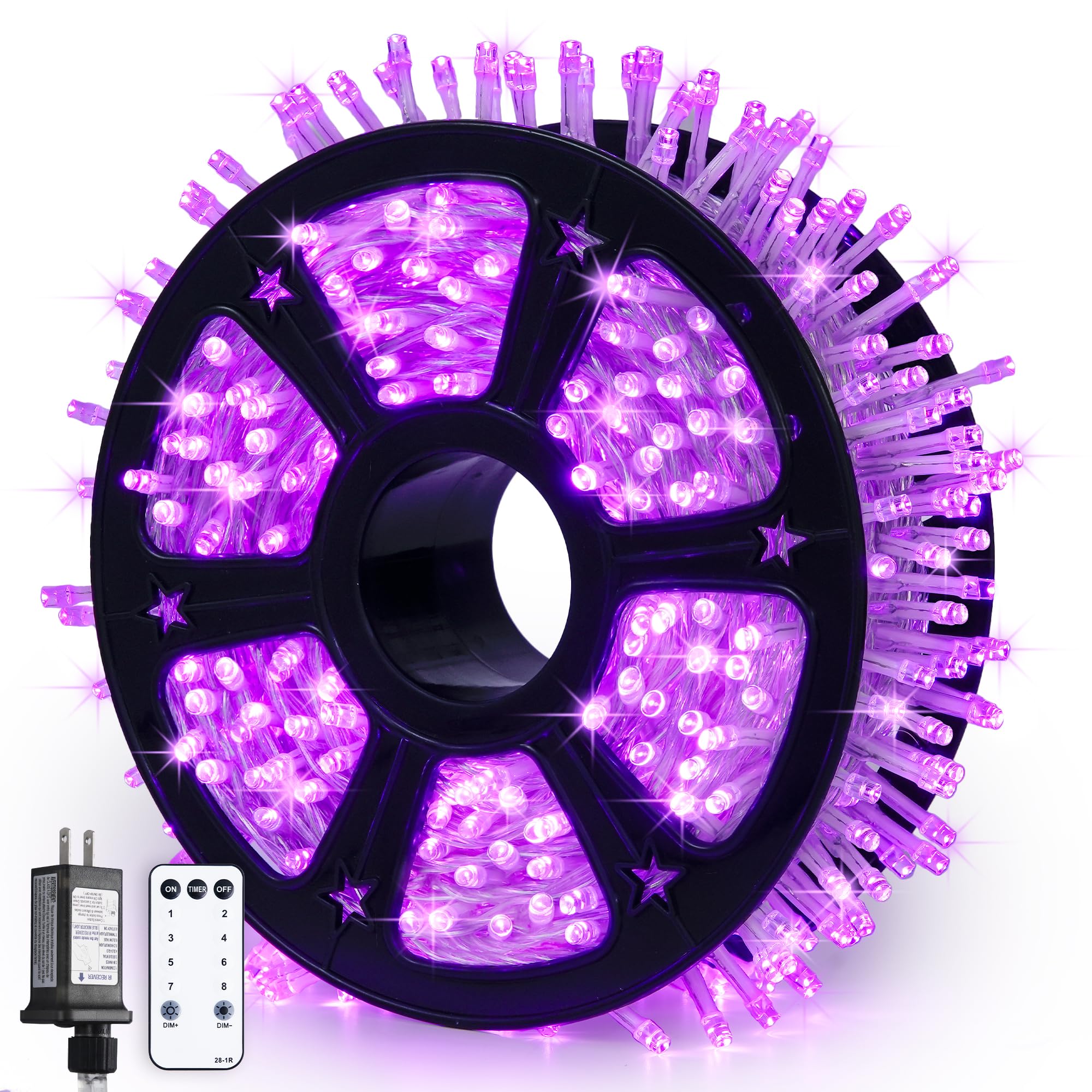 Luces Navideñas Jmexsuss 600 Led Moradas De 168 Pies Para Exteriores E Interiores - Venta Internacional. $1,289