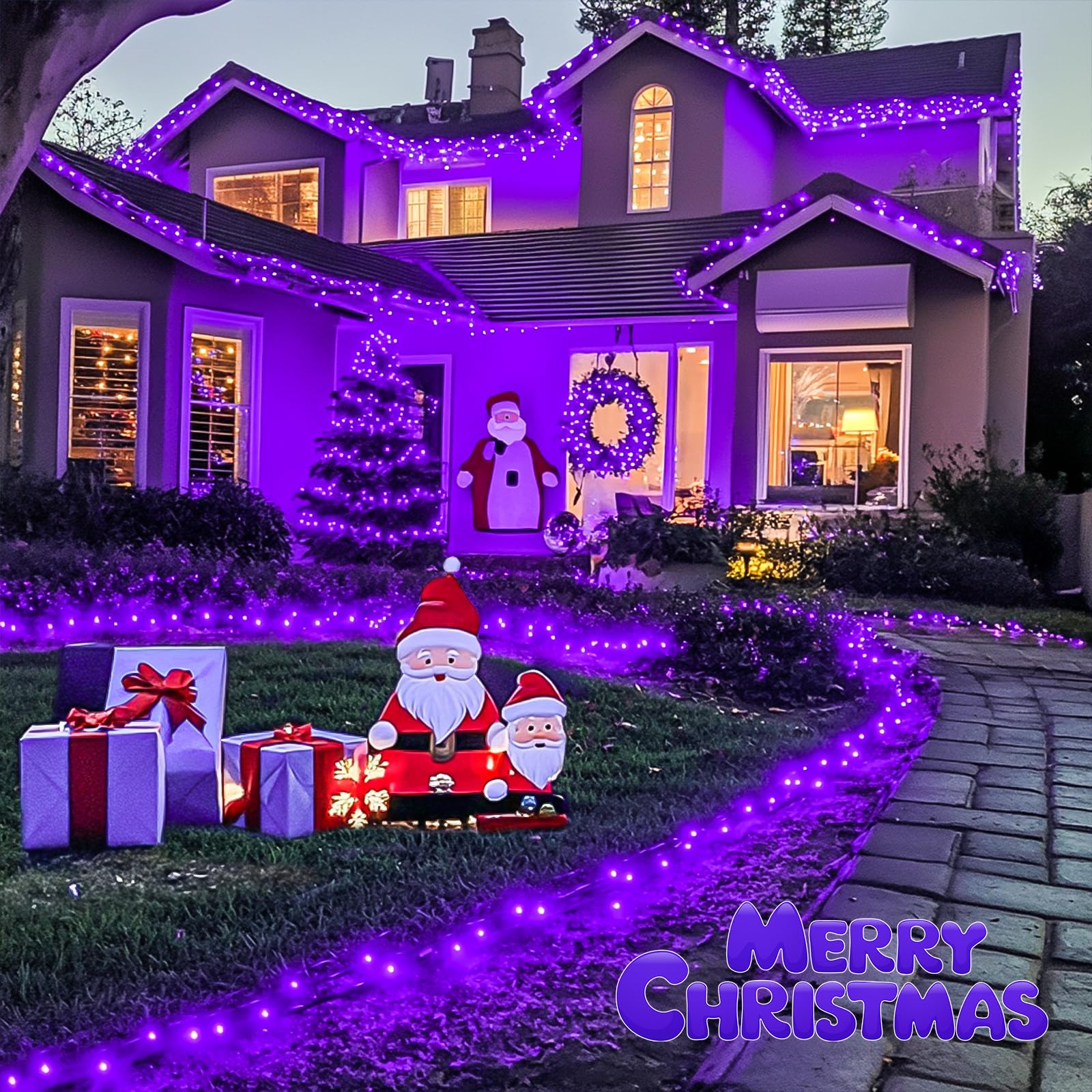 Foto 5 | Luces Navideñas Jmexsuss 600 Led Moradas De 168 Pies Para Exteriores E Interiores - Venta Internacional.