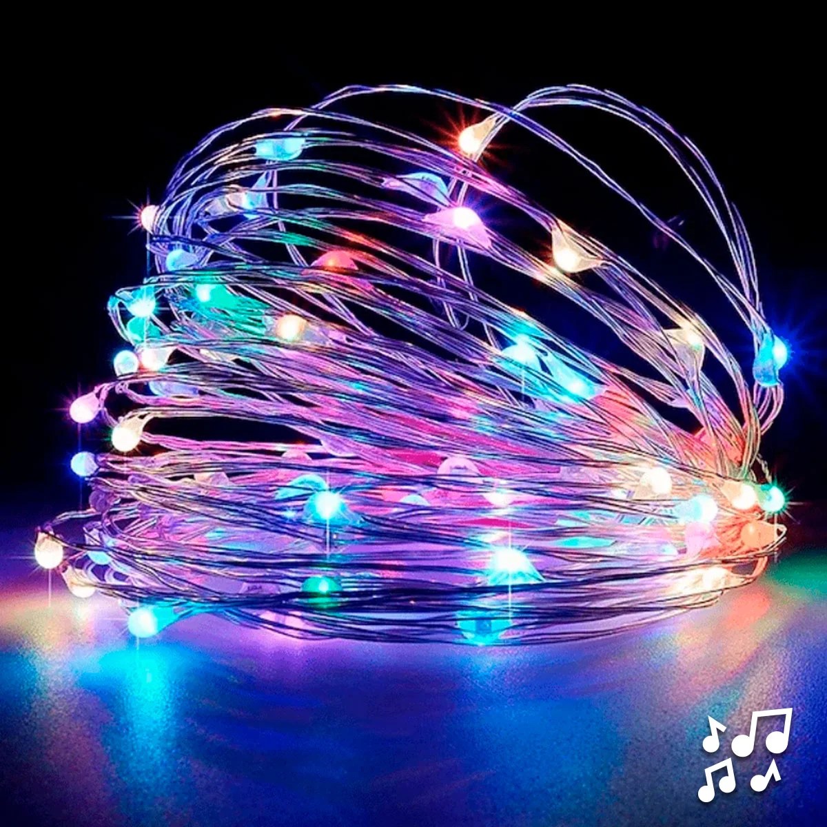 Foto 4 pulgar | Serie Led Navideña De 10 Mtrs Multicolor Con 7  Melodías Navideñas Y Control