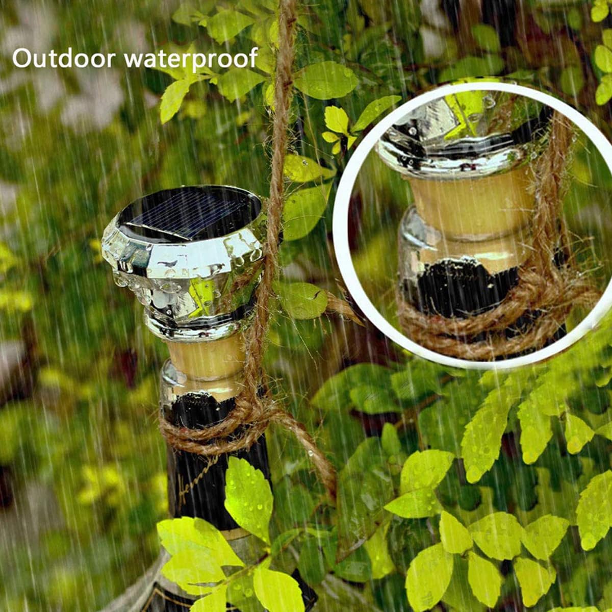 Foto 5 pulgar | Luces Solares Para Botellas De Vino, 2 M, 20 Led, Alambre De Cobre, Cadena De Hadas - Venta Internacional.