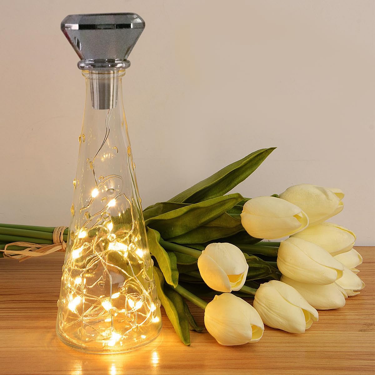 Foto 6 pulgar | Luces Solares Para Botellas De Vino, 2 M, 20 Led, Alambre De Cobre, Cadena De Hadas - Venta Internacional.