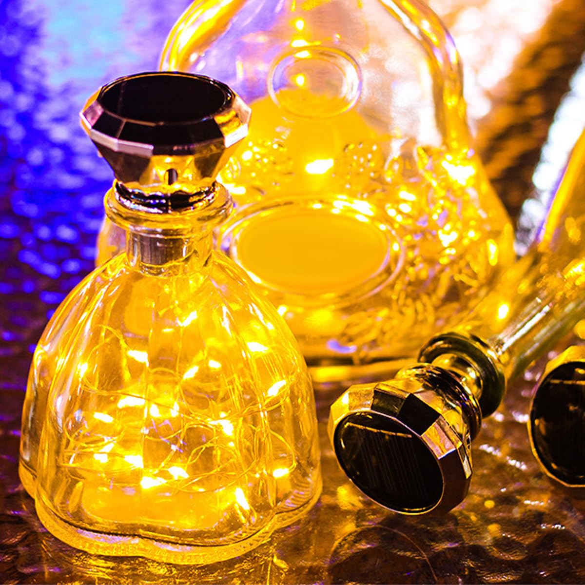Foto 7 pulgar | Luces Solares Para Botellas De Vino, 2 M, 20 Led, Alambre De Cobre, Cadena De Hadas - Venta Internacional.