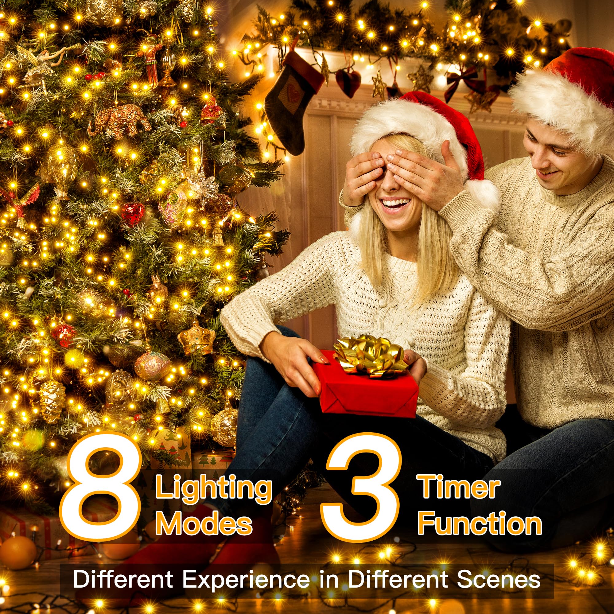 Foto 4 pulgar | Luces Navideñas Ollny 500 Led, 50 M, Color Blanco Cálido Con Control Remoto - Venta Internacional.