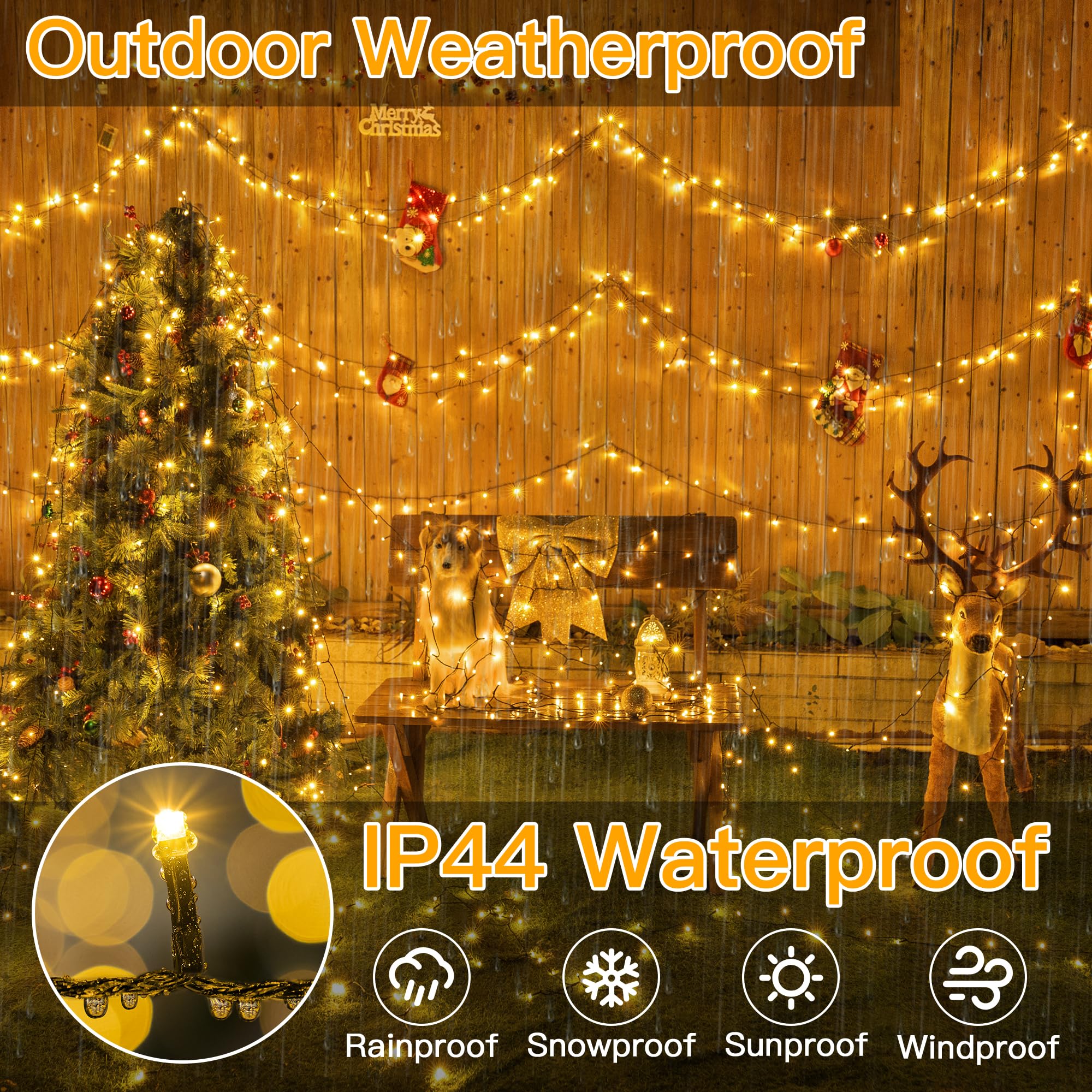 Foto 5 | Luces Navideñas Ollny 500 Led, 50 M, Color Blanco Cálido Con Control Remoto - Venta Internacional.