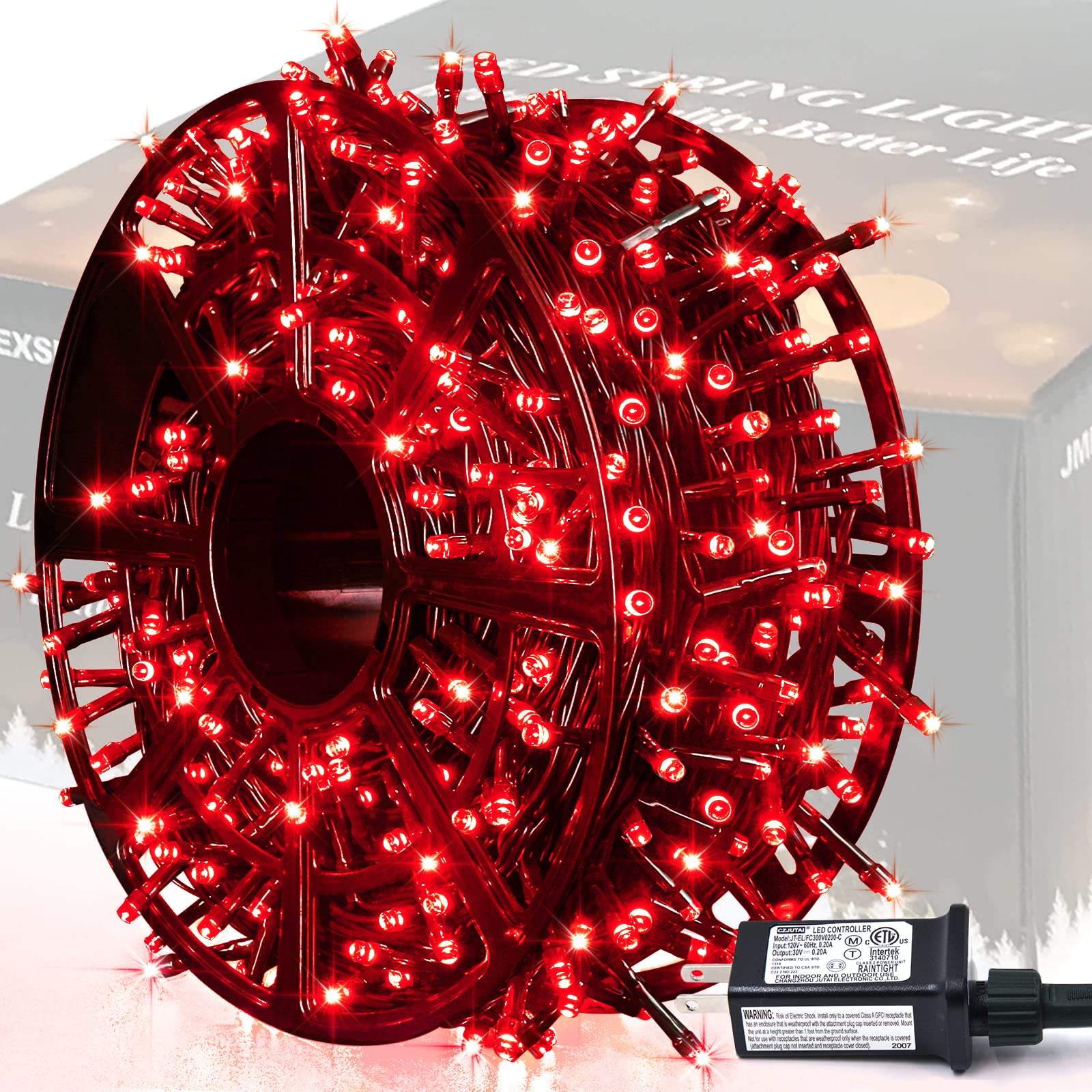 Foto 2 pulgar | Luces Navideñas Jmexsuss 500 Led Rojas 53m 8 Modos Para Exteriores - Venta Internacional.