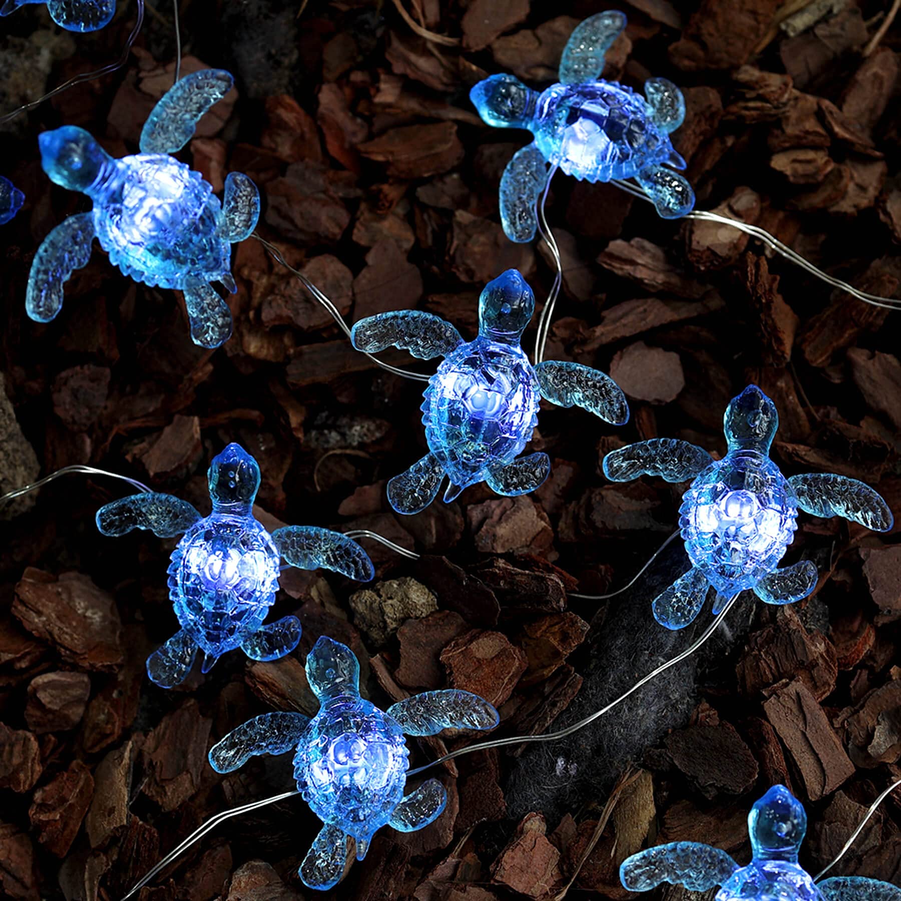 Foto 3 | Cadena De Luces Jashika Para Pared Náutica Navideña Con Forma De Tortuga Marina Azul - Venta Internacional.