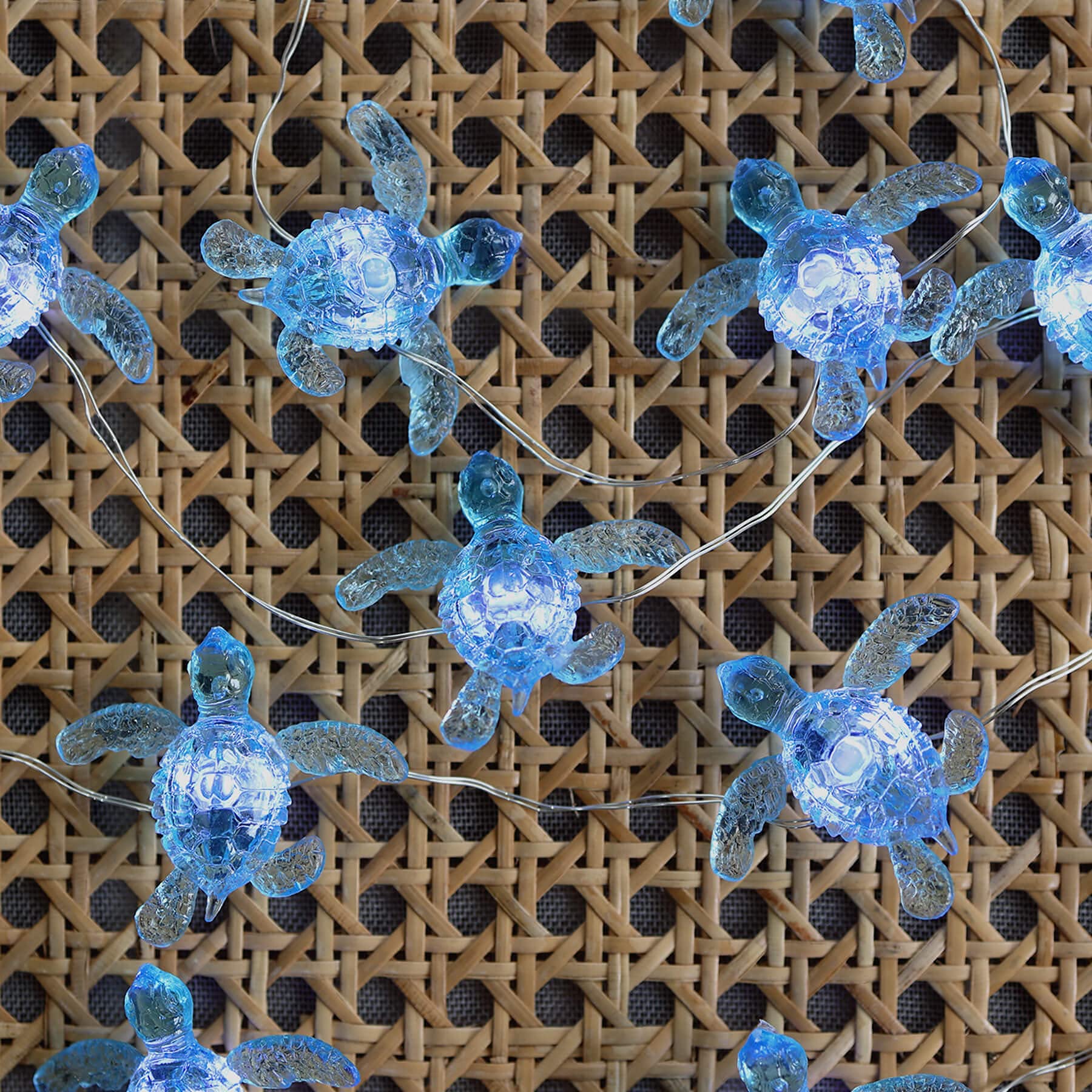 Foto 5 | Cadena De Luces Jashika Para Pared Náutica Navideña Con Forma De Tortuga Marina Azul - Venta Internacional.