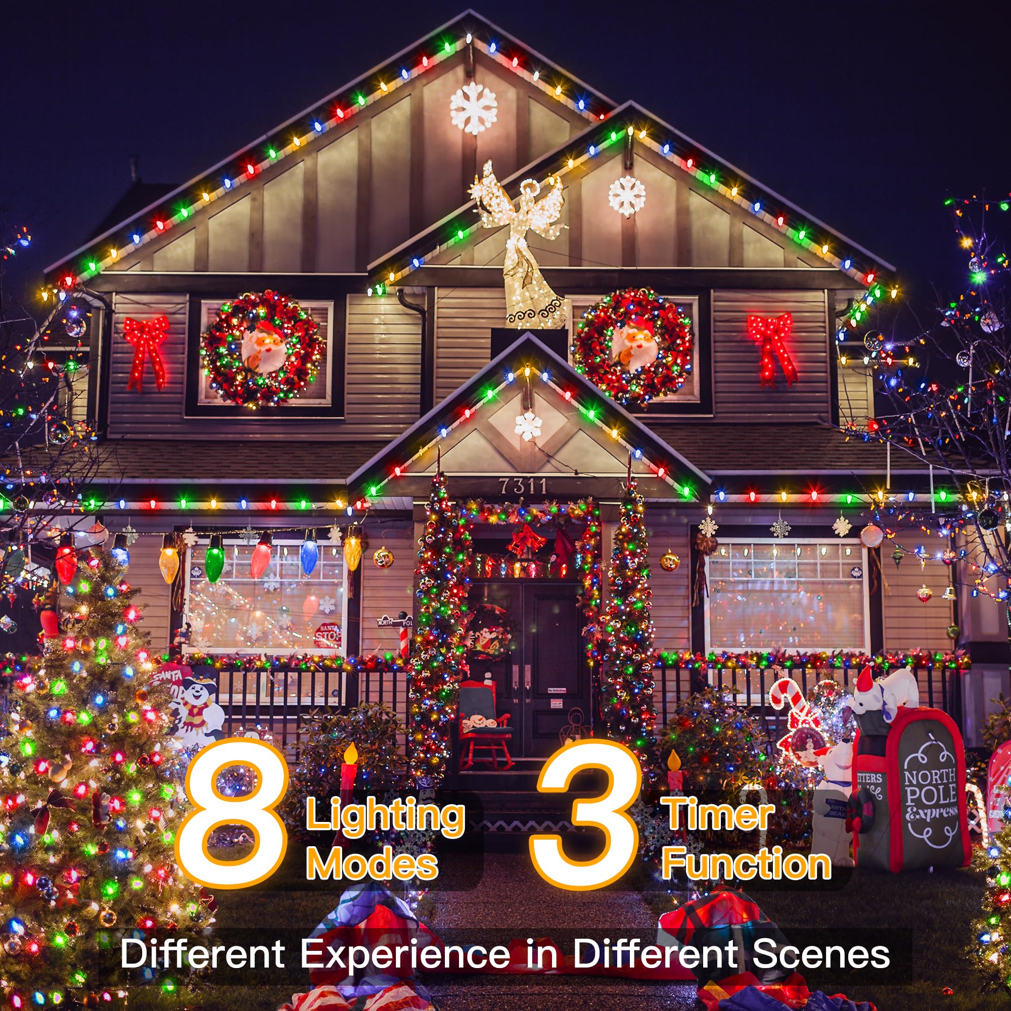 Foto 3 | Luces Navideñas Ollny, 60 M, 600 Led, Impermeables, Con Mando A Distancia - Venta Internacional.