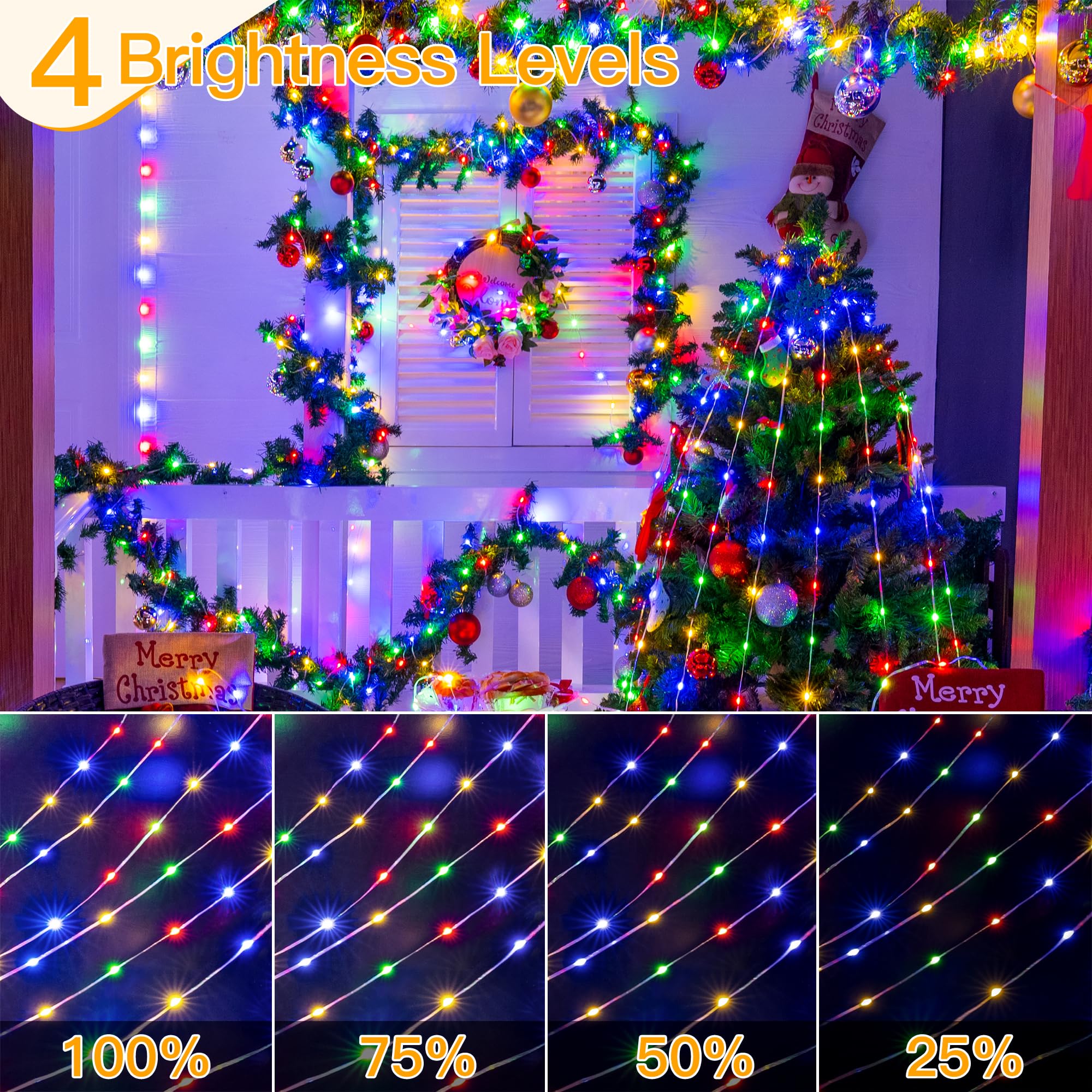Foto 8 pulgar | Luces Navideñas Ollny Cálidas Y Multicolores 600 Led 60 M - Venta Internacional.