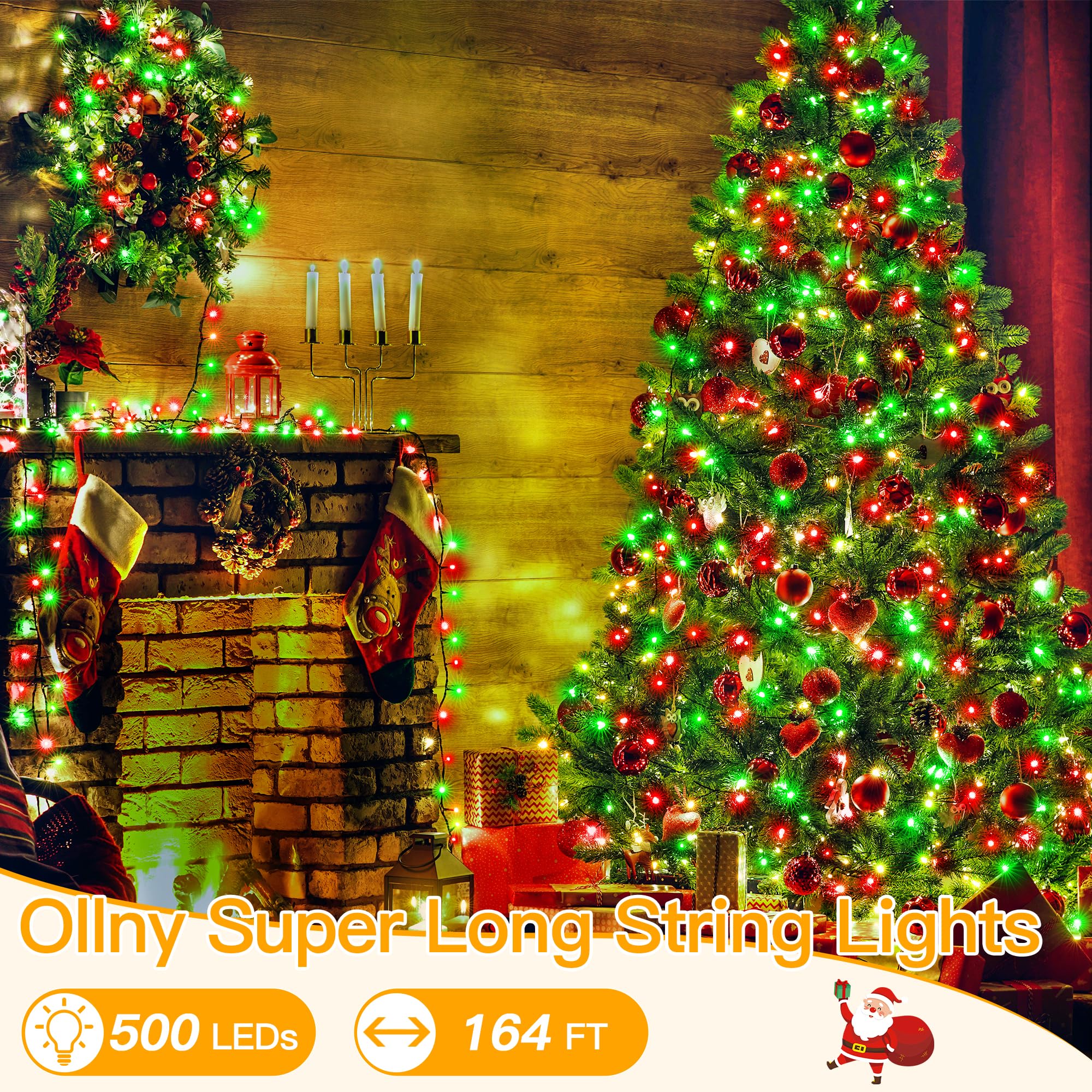 Foto 2 | Luces Navideñas Ollny 500led De 50 M Con 8 Modos Y Control Remoto - Venta Internacional.