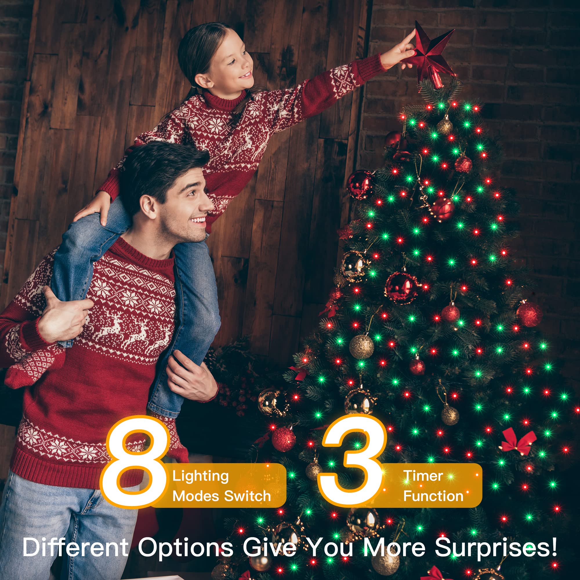 Foto 3 | Luces Navideñas Ollny 500led De 50 M Con 8 Modos Y Control Remoto - Venta Internacional.