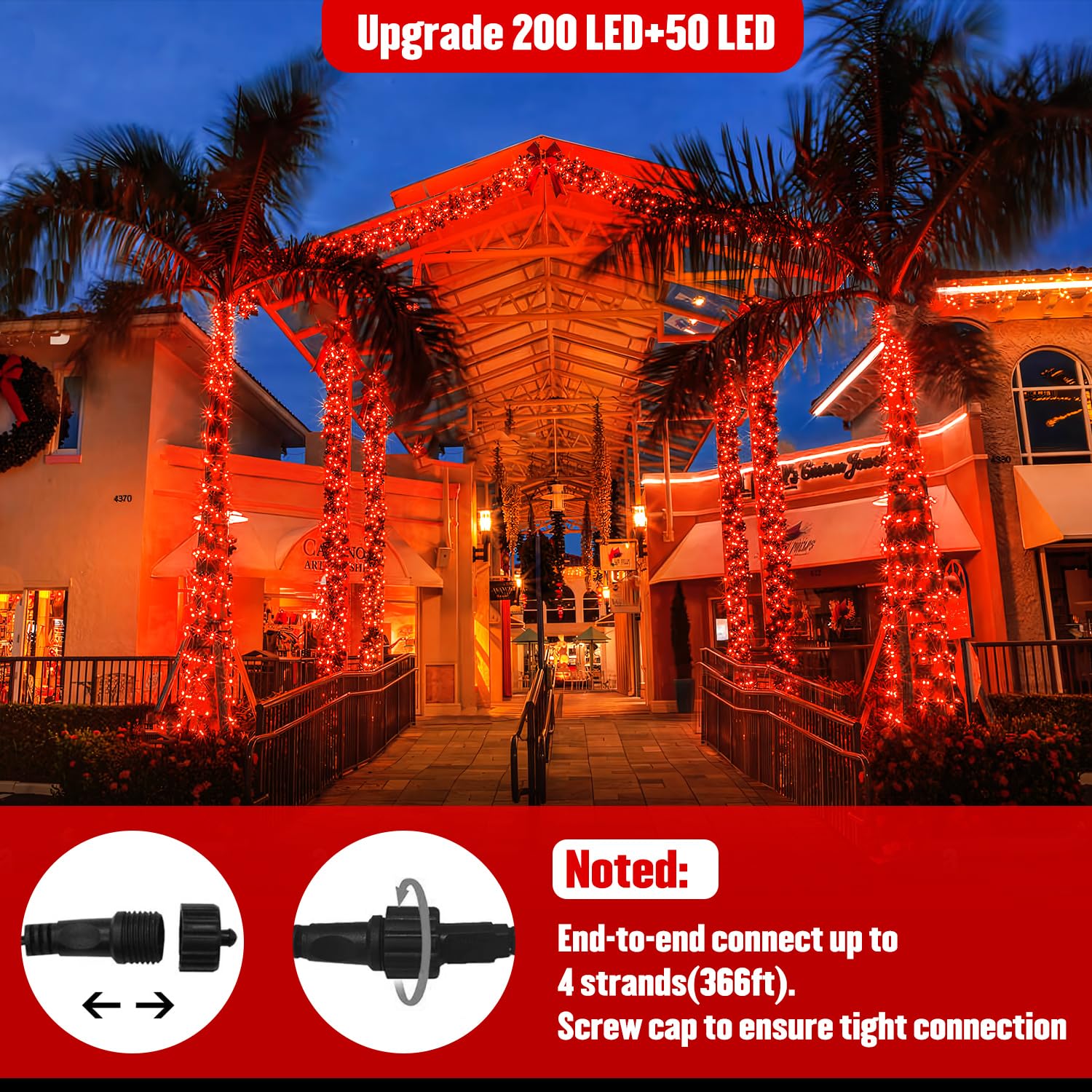 Foto 4 pulgar | Guirnalda De Luces Navideñas Jmexsuss 250 Led Rojas 28 M Resistente Al Agua - Venta Internacional.