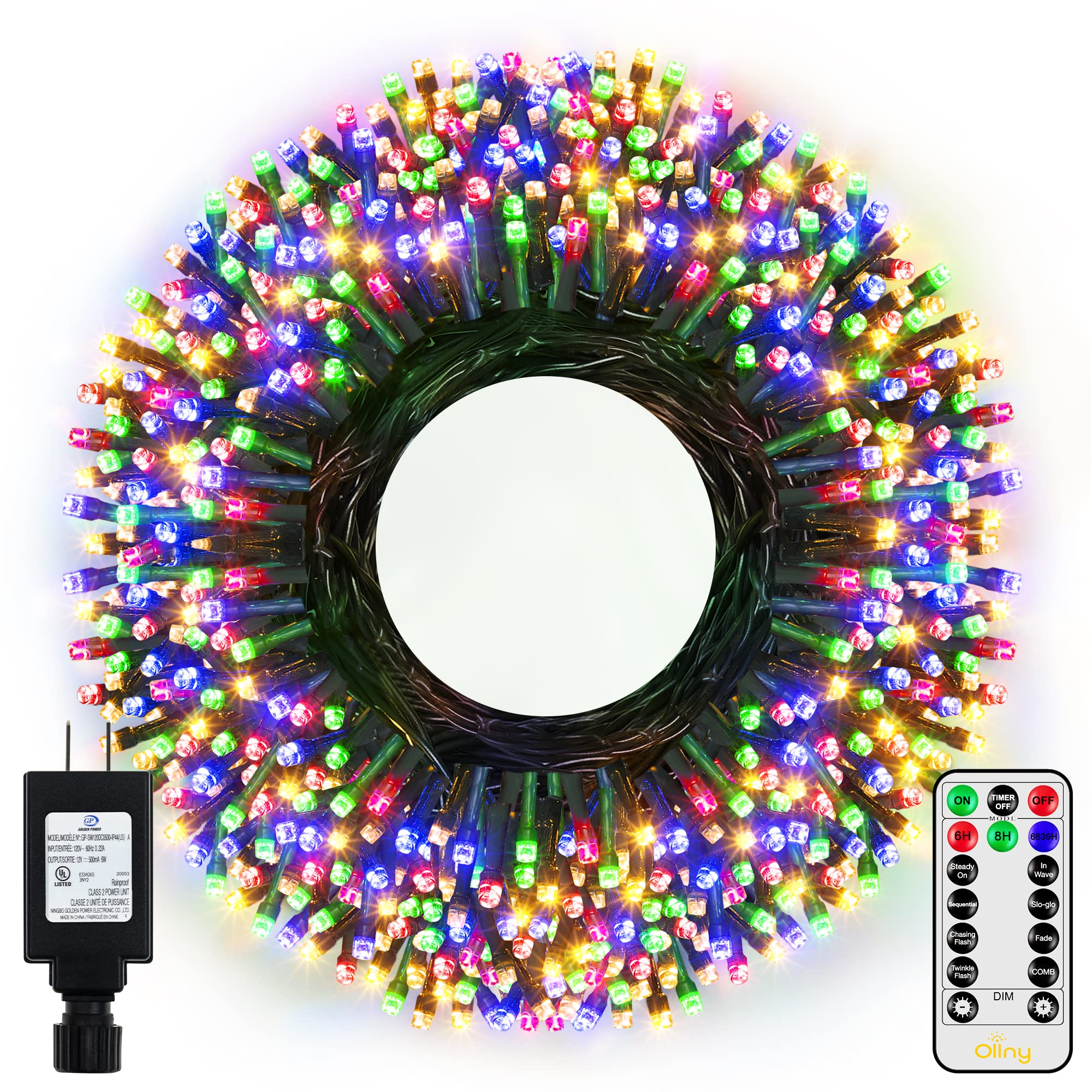 Foto 2 pulgar | Luces Navideñas Ollny 500 Led 50 M Multicolor Con Control Remoto - Venta Internacional.