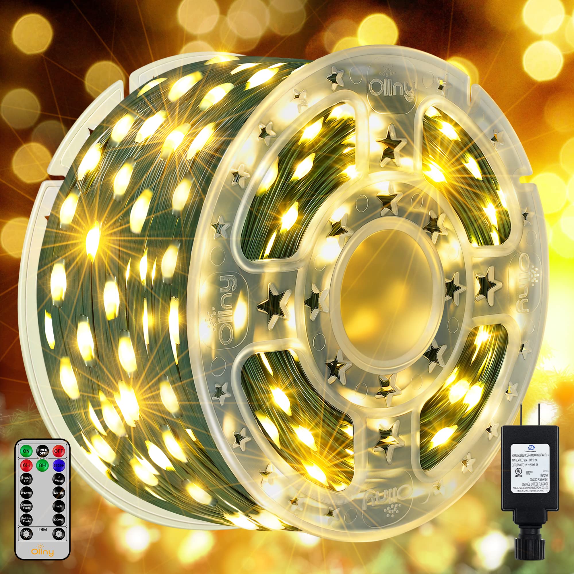 Foto 2 pulgar | Luces Navideñas Ollny, 60 M, 600 Led, Impermeables, Con Mando A Distancia - Venta Internacional.