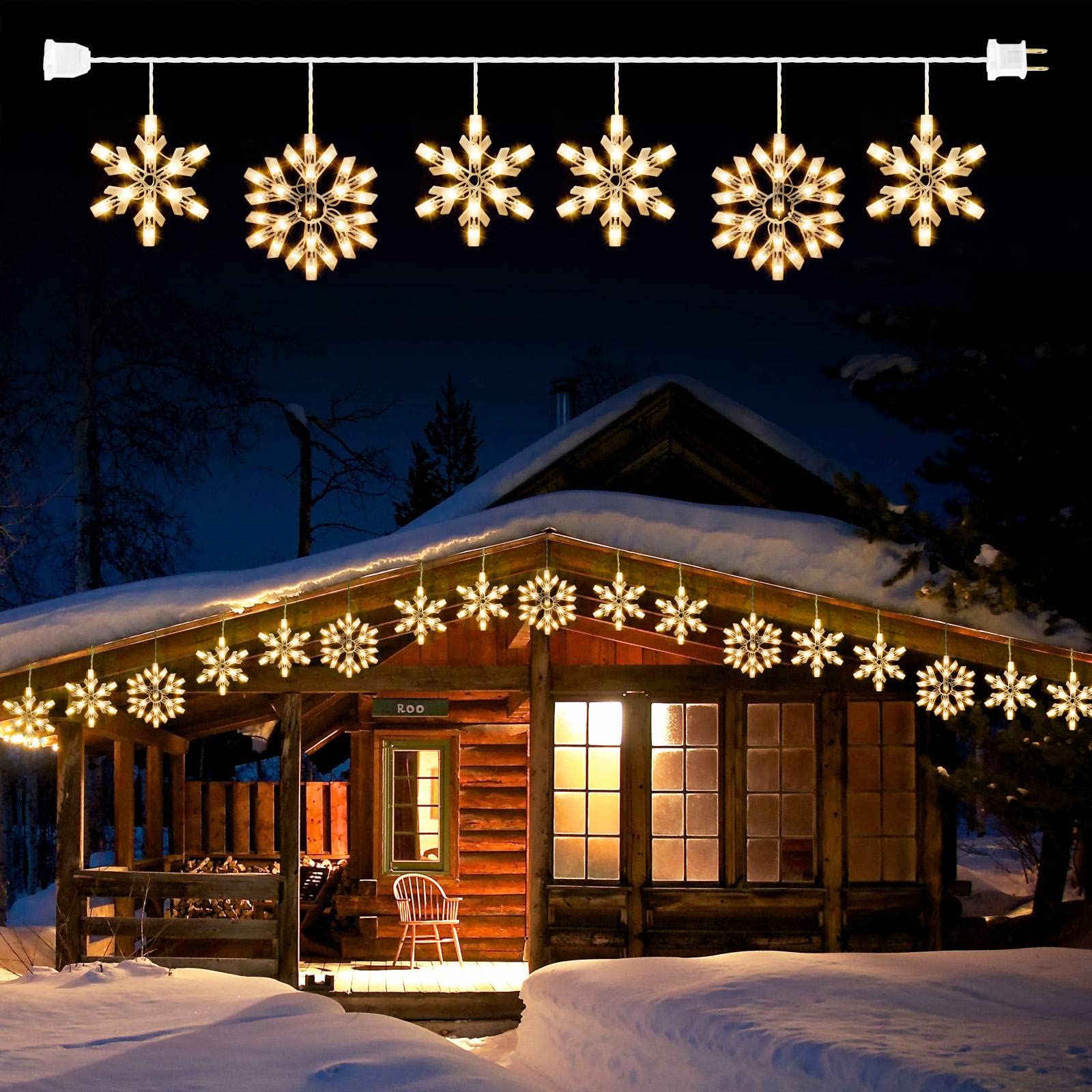 Foto 2 pulgar | Luces Navideñas Minetom Snowflake, 9 Pies, 100 Led - Venta Internacional.