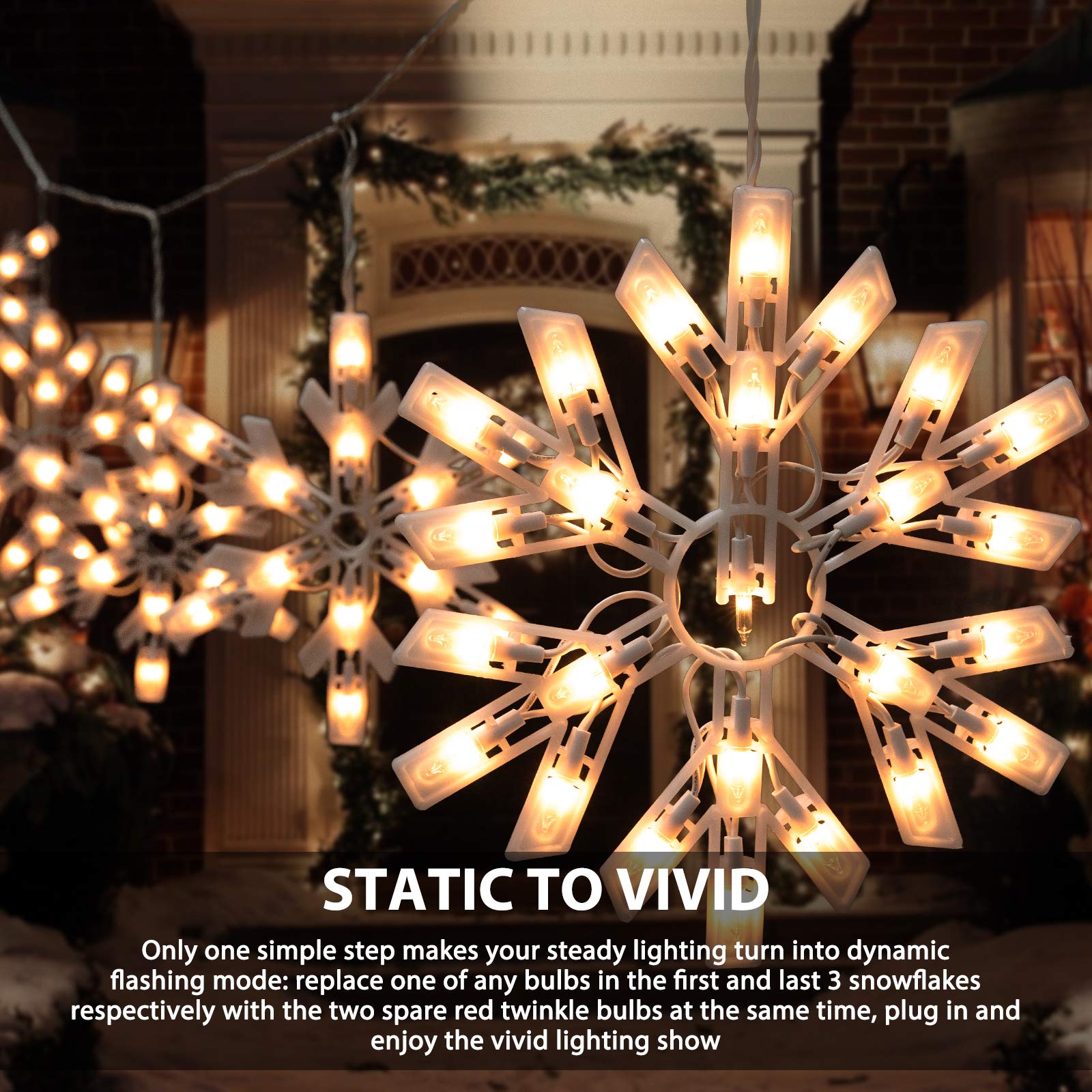 Foto 3 | Luces Navideñas Minetom Snowflake, 9 Pies, 100 Led - Venta Internacional.