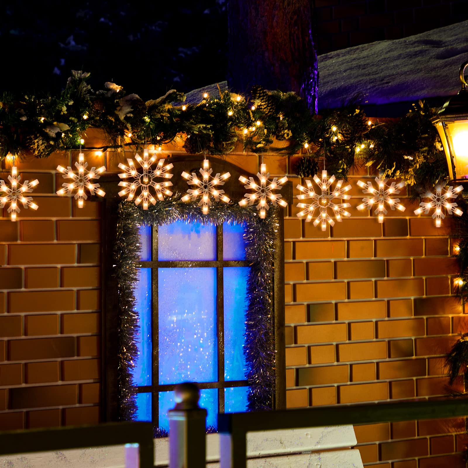 Foto 5 pulgar | Luces Navideñas Minetom Snowflake, 9 Pies, 100 Led - Venta Internacional.