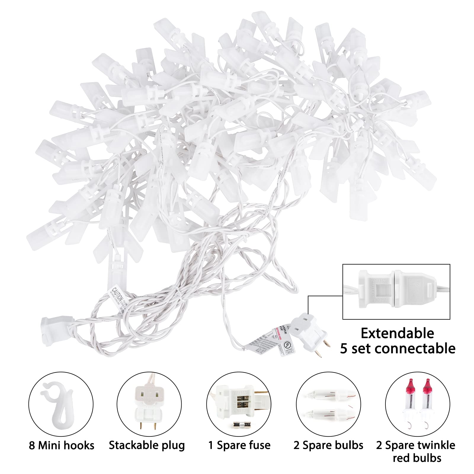 Foto 7 pulgar | Luces Navideñas Minetom Snowflake, 9 Pies, 100 Led - Venta Internacional.