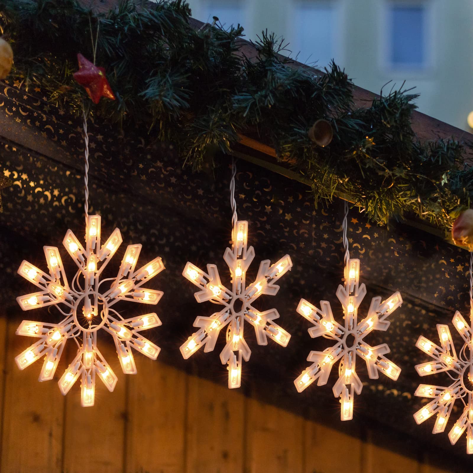 Foto 8 pulgar | Luces Navideñas Minetom Snowflake, 9 Pies, 100 Led - Venta Internacional.