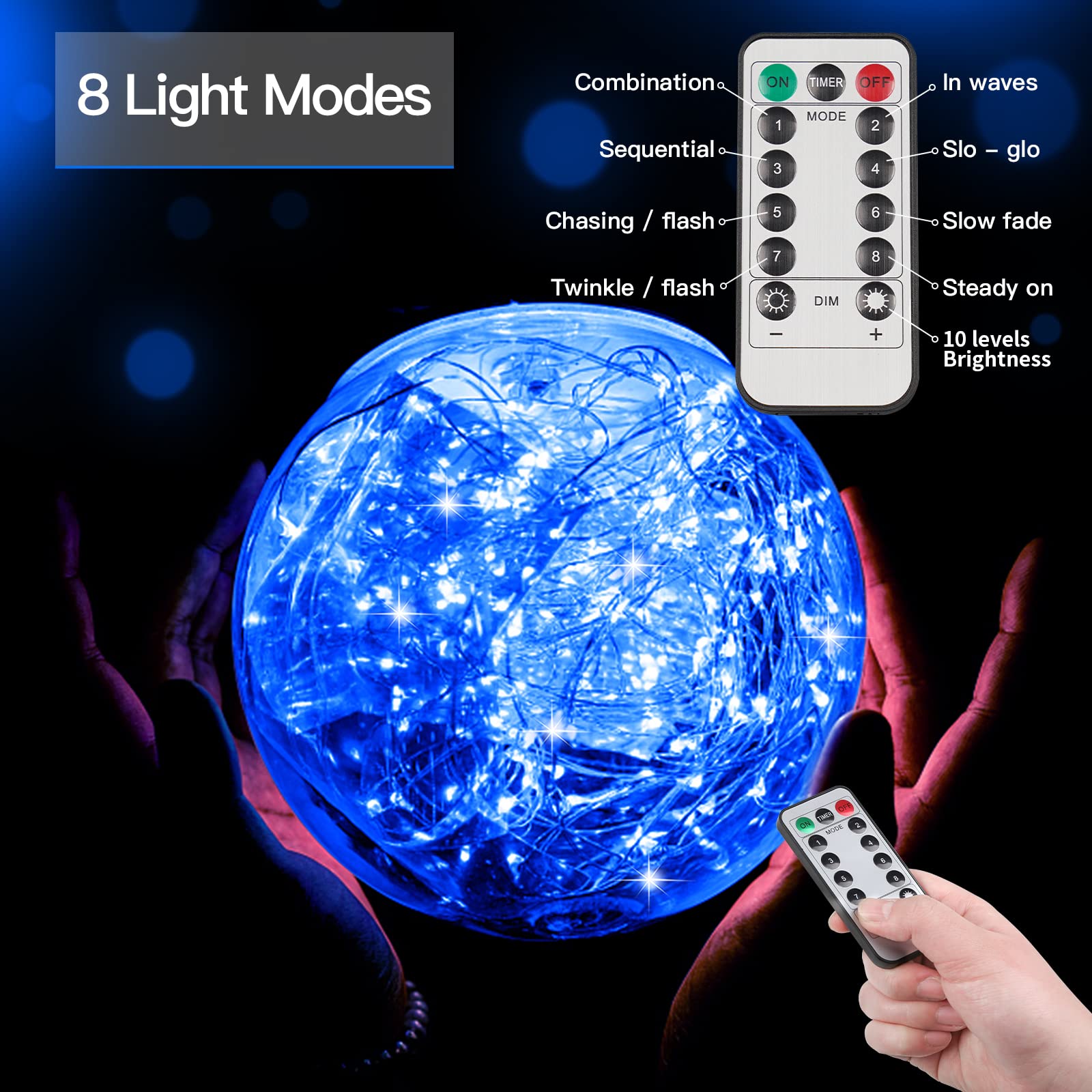 Foto 4 pulgar | Luces Led Navideñas Suddus Blue 200 20 M Impermeables - Venta Internacional.