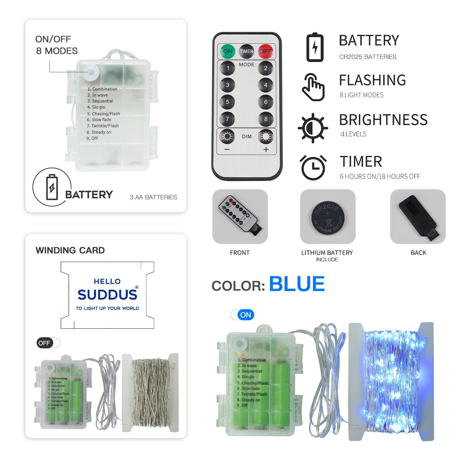 Foto 7 pulgar | Luces Led Navideñas Suddus Blue 200 20 M Impermeables - Venta Internacional.