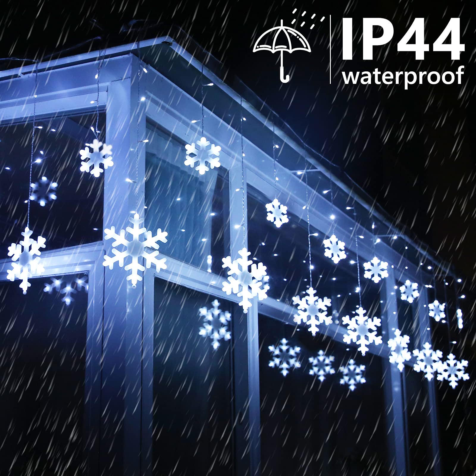 Foto 5 pulgar | Luces Navideñas Con Forma De Copo De Nieve Toodour, 17,22 Pies, 264 Led, Para Exteriores - Venta Internacional.