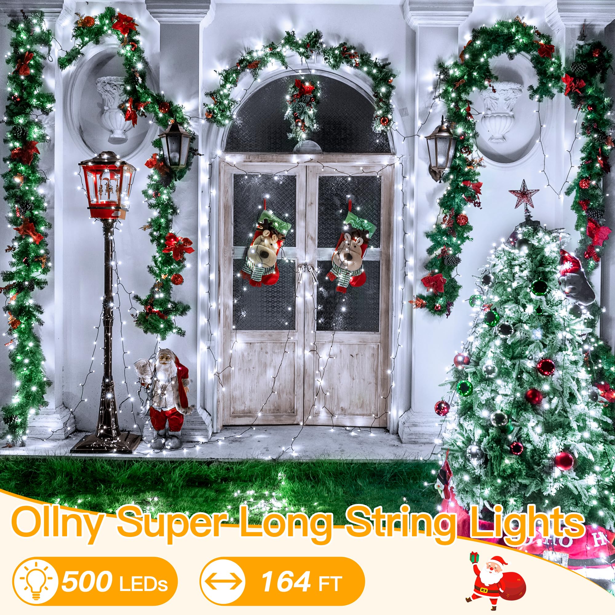 Foto 2 | Luces Navideñas Ollny 500 Led De 50 M Con Temporizador Remoto De 8 Modos Ip44 - Venta Internacional.