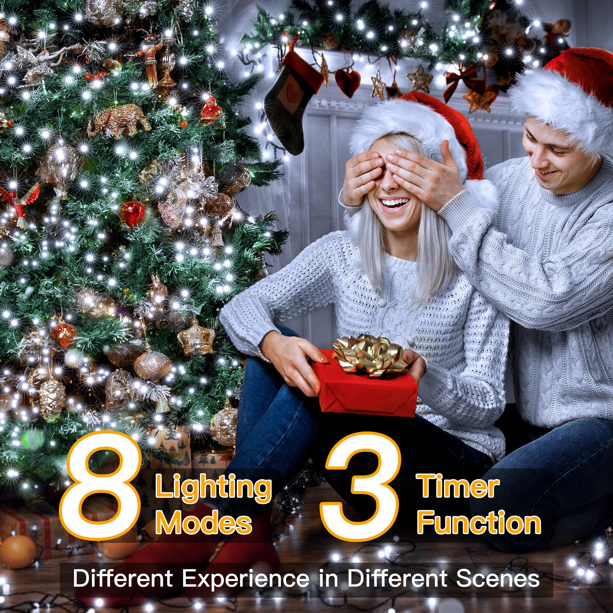 Foto 3 | Luces Navideñas Ollny 500 Led De 50 M Con Temporizador Remoto De 8 Modos Ip44 - Venta Internacional.