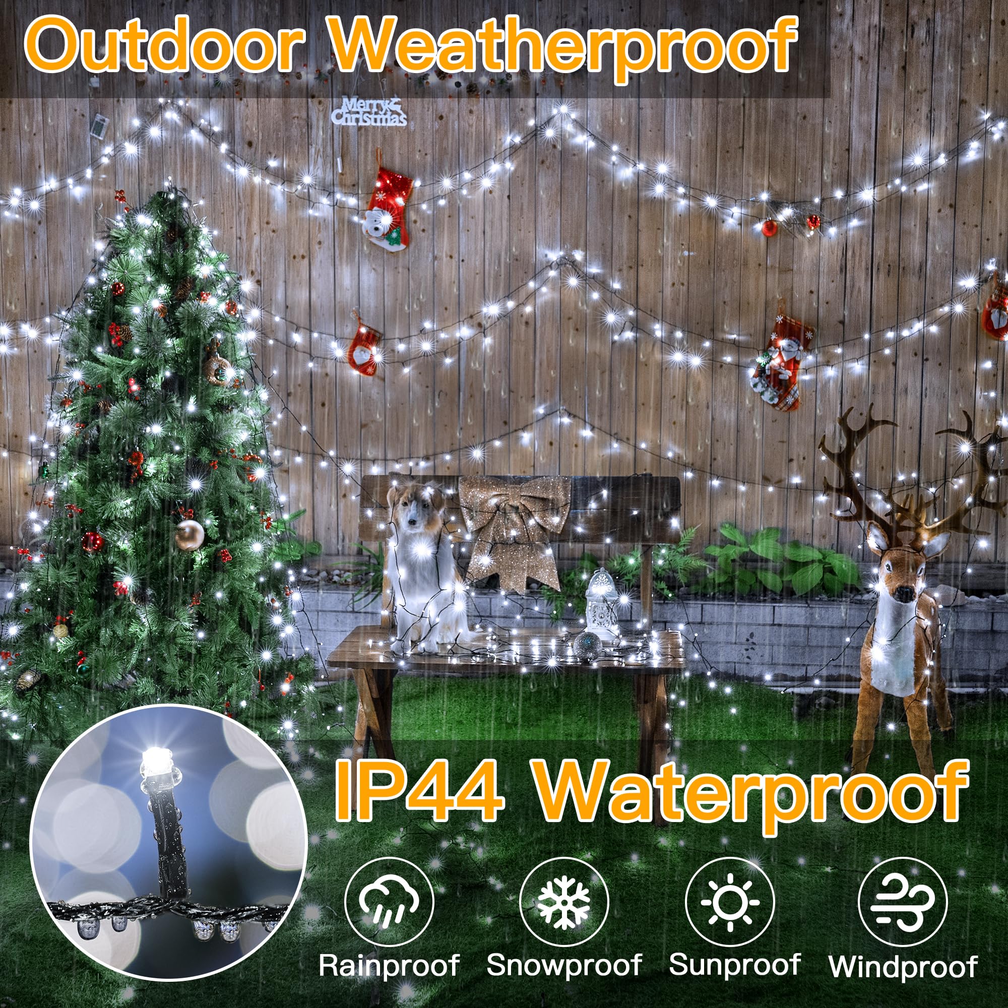 Foto 4 | Luces Navideñas Ollny 500 Led De 50 M Con Temporizador Remoto De 8 Modos Ip44 - Venta Internacional.