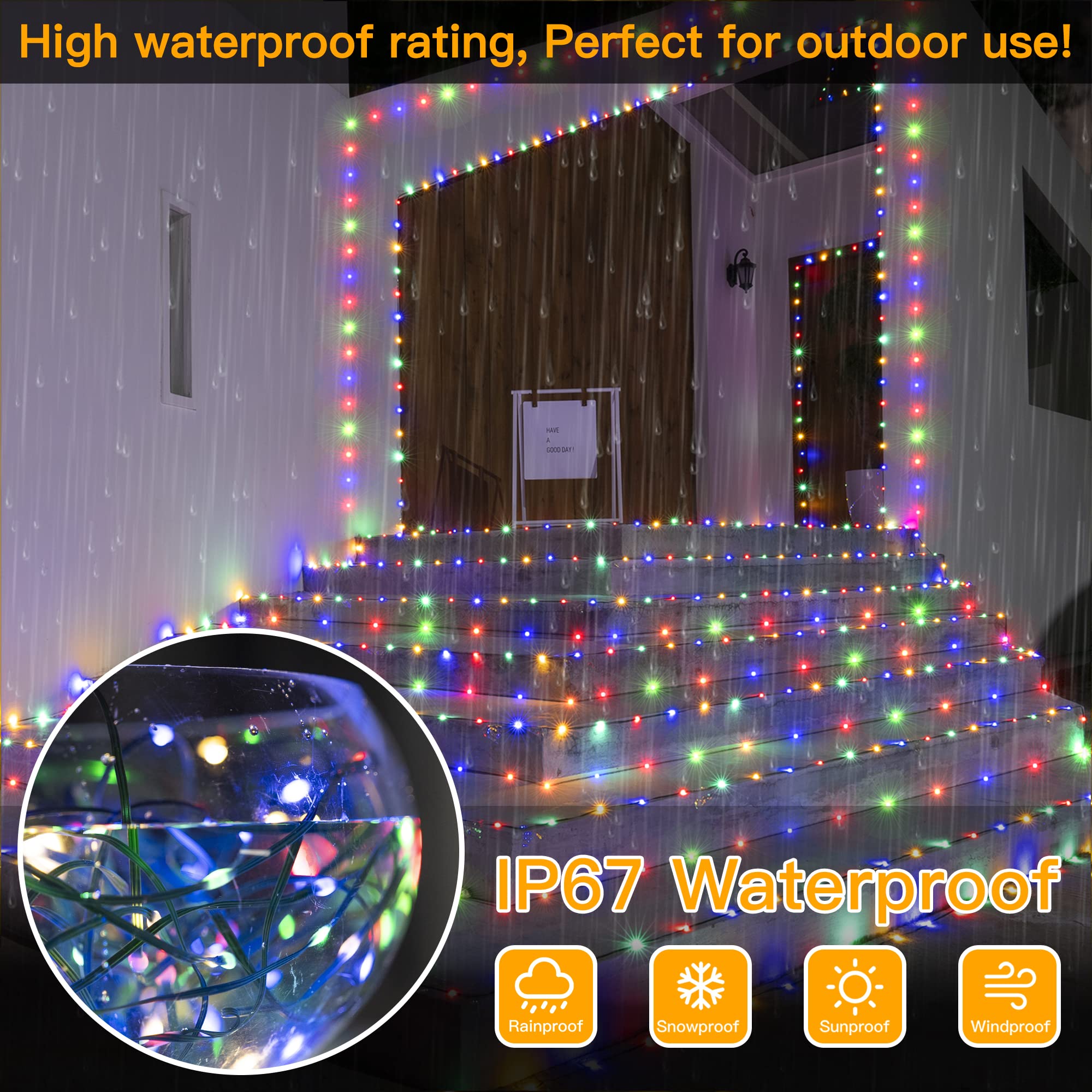 Foto 5 pulgar | Luces Navideñas Ollny 800 Led 80 M Ip67 A Prueba De Agua Con Mando A Distancia - Venta Internacional.