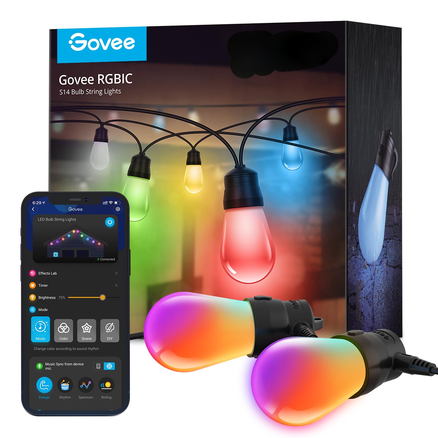 Foto 2 pulgar | Luces para Exteriores Govee H7015 de 48 Pies con 15 Led Rgbic Regulables - Venta Internacional