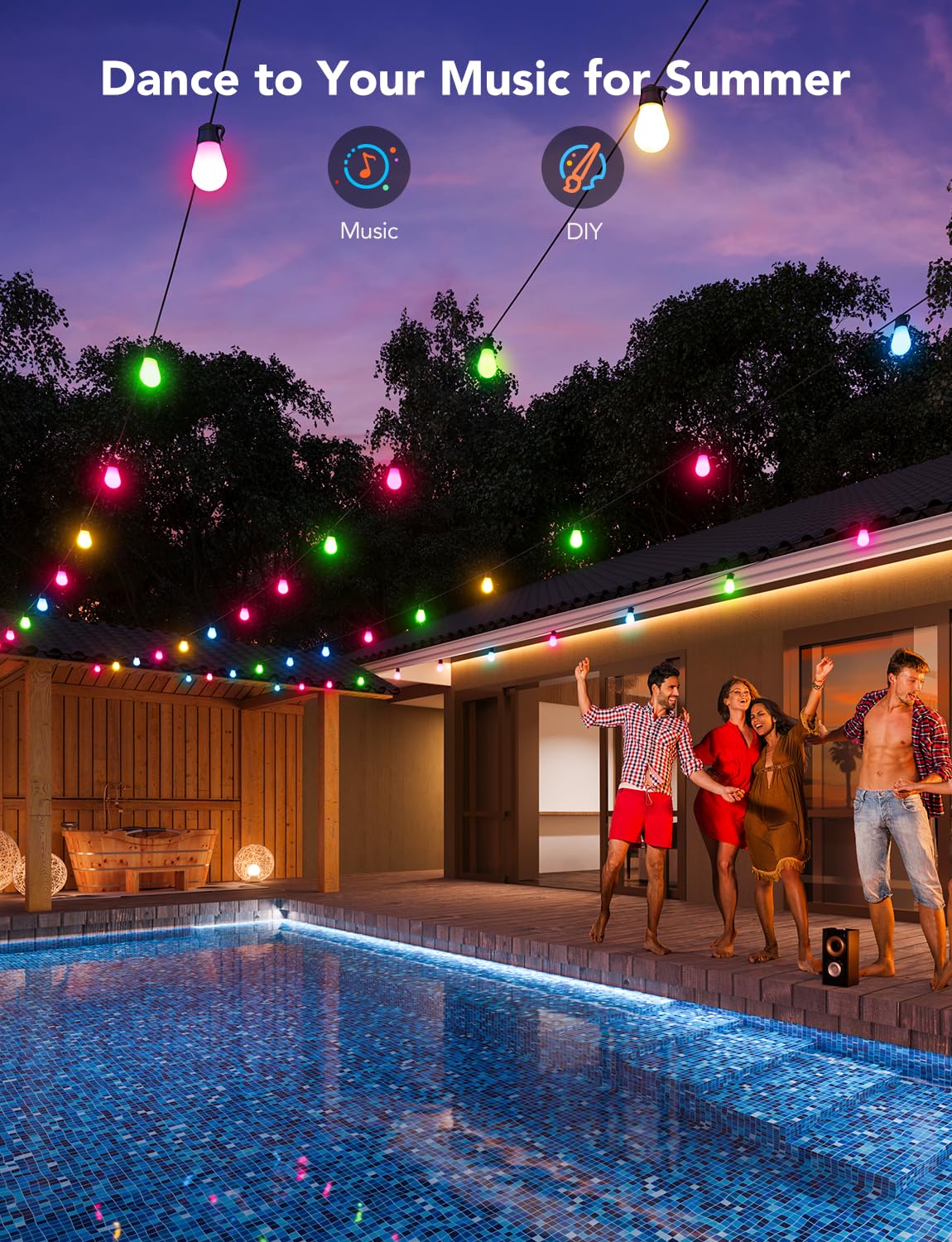 Foto 5 pulgar | Luces para Exteriores Govee H7015 de 48 Pies con 15 Led Rgbic Regulables - Venta Internacional
