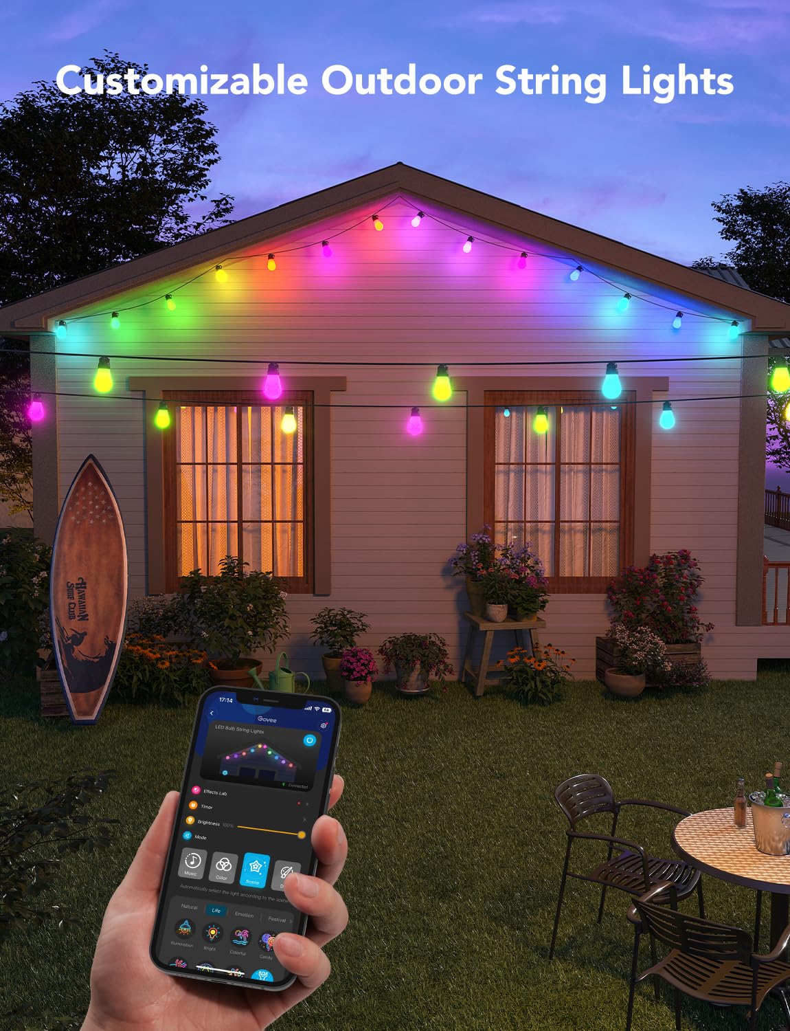 Foto 6 pulgar | Luces para Exteriores Govee H7015 de 48 Pies con 15 Led Rgbic Regulables - Venta Internacional