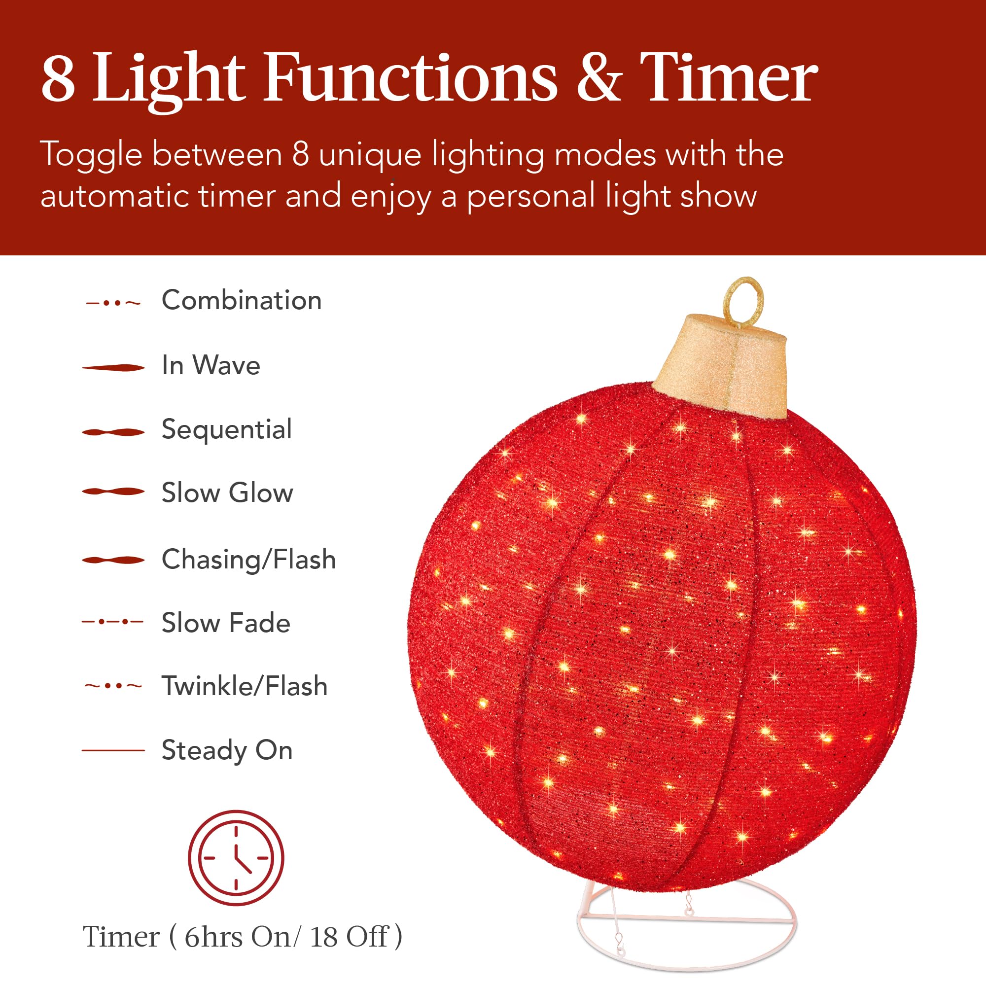 Foto 3 | Juego De Adornos Navideños Best Choice, 2 Piezas Con 180 Luces Led - Venta Internacional.