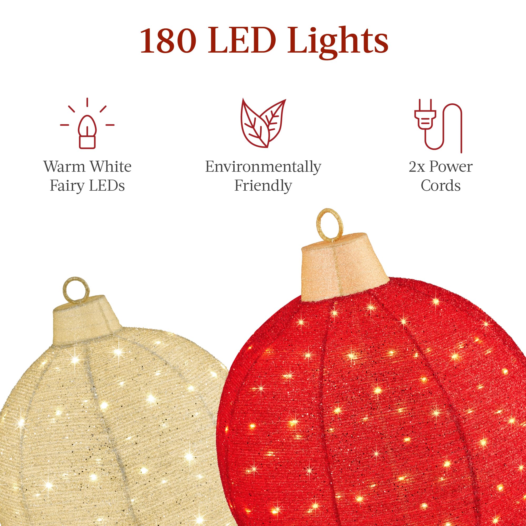Foto 5 pulgar | Juego De Adornos Navideños Best Choice, 2 Piezas Con 180 Luces Led - Venta Internacional.