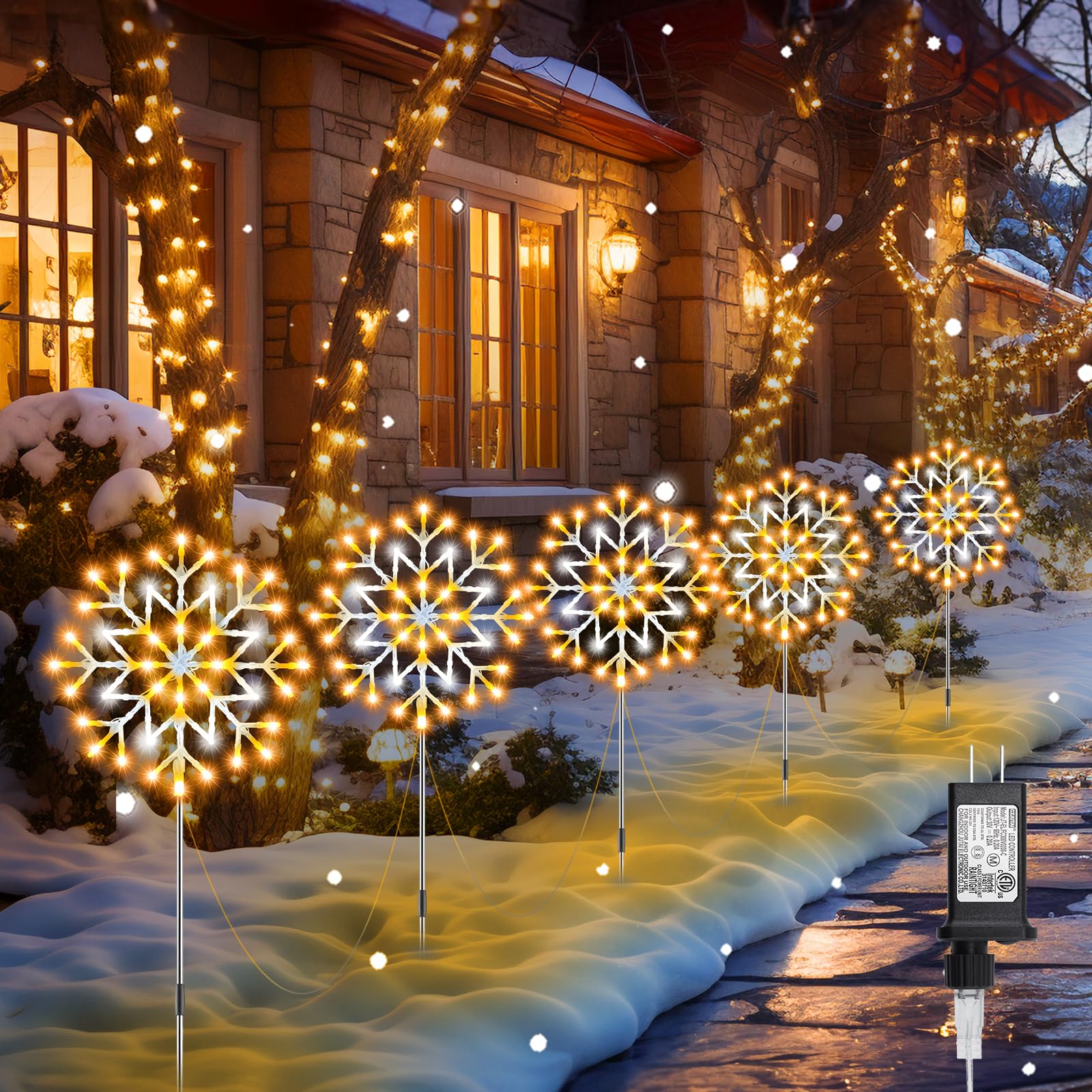 Luces Con Forma De Copo De Nieve Brightown Outdoor Christmas, 10 Grandes - Venta Internacional. $2,407