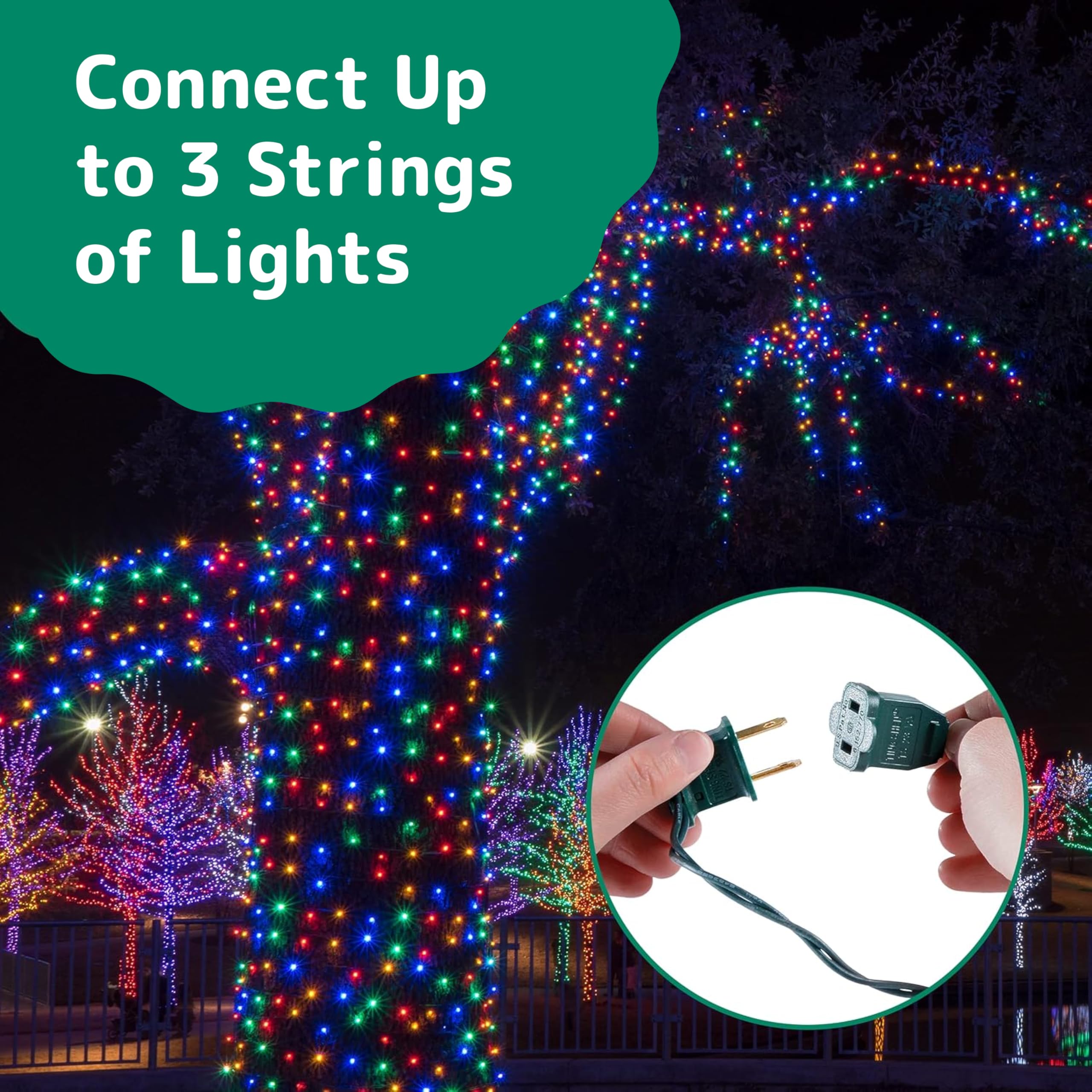 Foto 6 pulgar | Luces Para Árbol De Navidad Prextex, 500 Unidades Multicolor De 100 Pies - Venta Internacional.