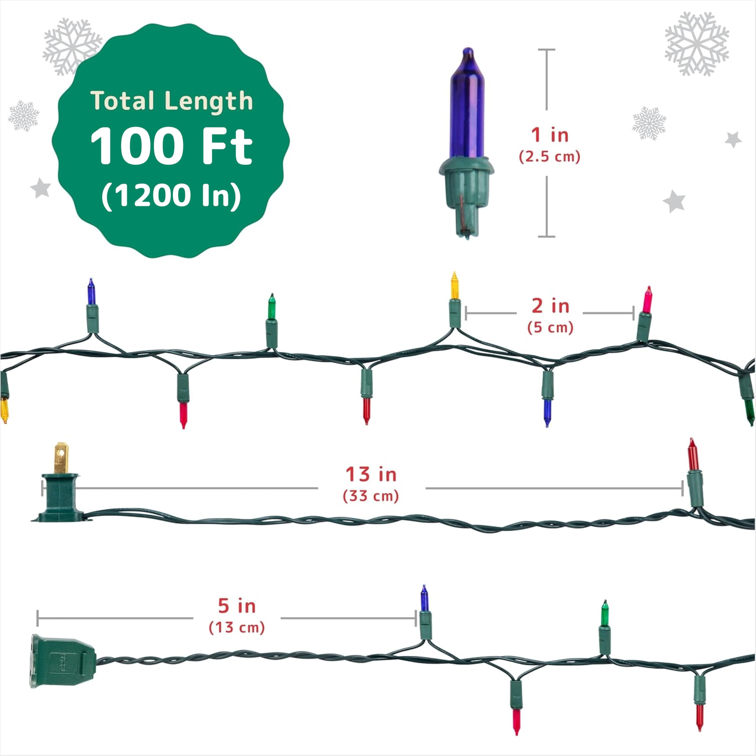 Foto 7 pulgar | Luces Para Árbol De Navidad Prextex, 500 Unidades Multicolor De 100 Pies - Venta Internacional.