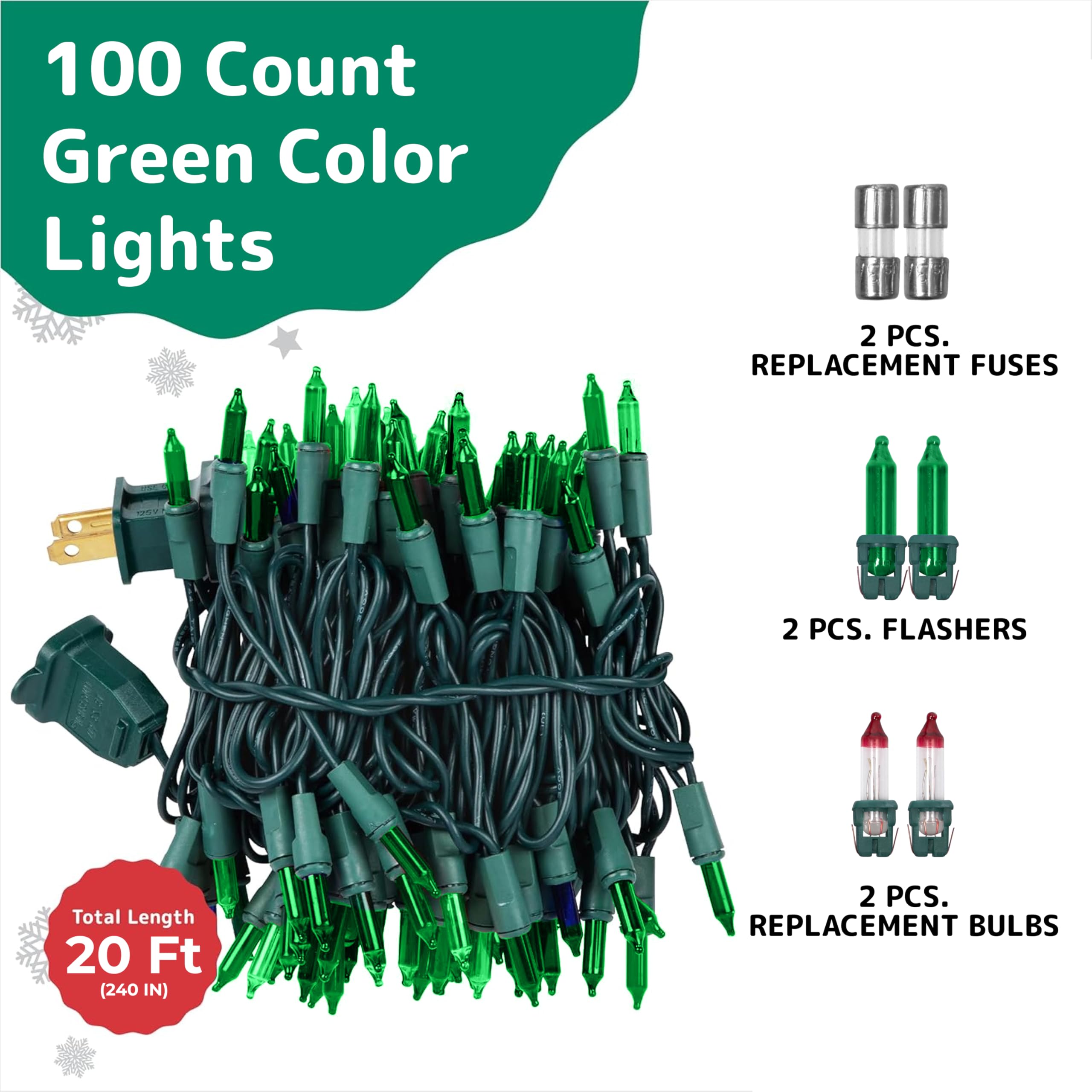 Foto 3 pulgar | Luces Navideñas Prextex 100 Led Verdes De 6 M Para Interiores Y Exteriores - Venta Internacional.