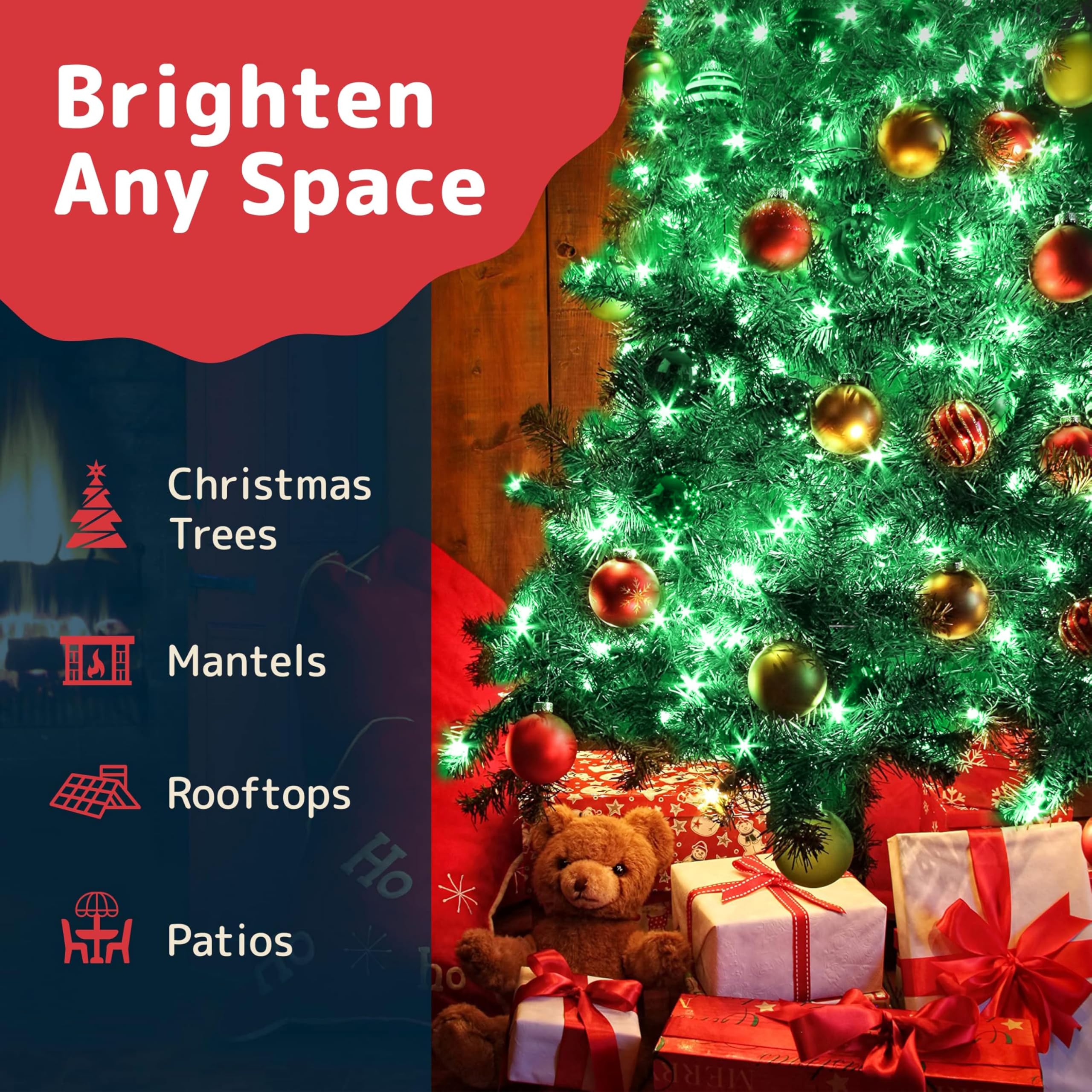 Foto 5 pulgar | Luces Navideñas Prextex 100 Led Verdes De 6 M Para Interiores Y Exteriores - Venta Internacional.