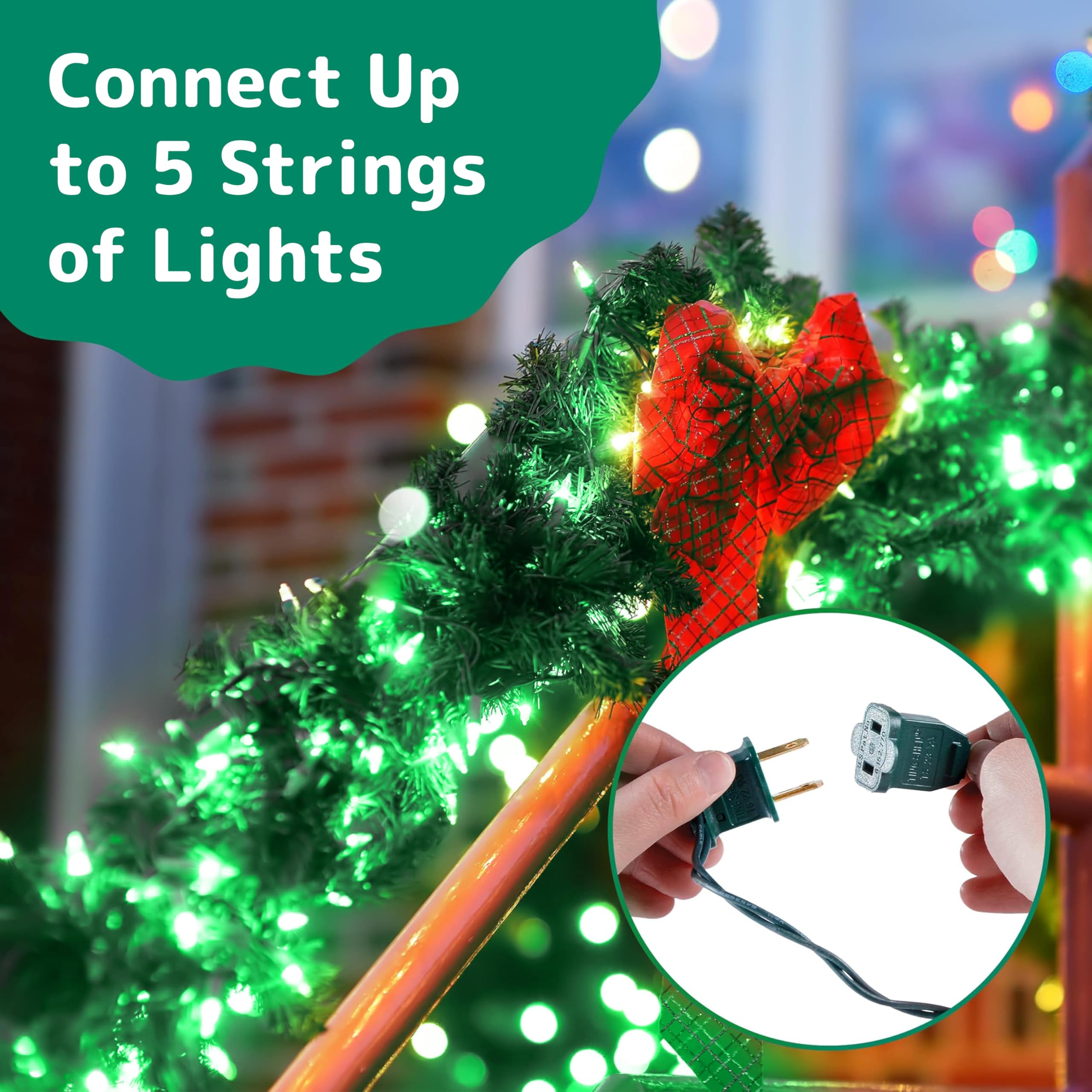 Foto 6 pulgar | Luces Navideñas Prextex 100 Led Verdes De 6 M Para Interiores Y Exteriores - Venta Internacional.