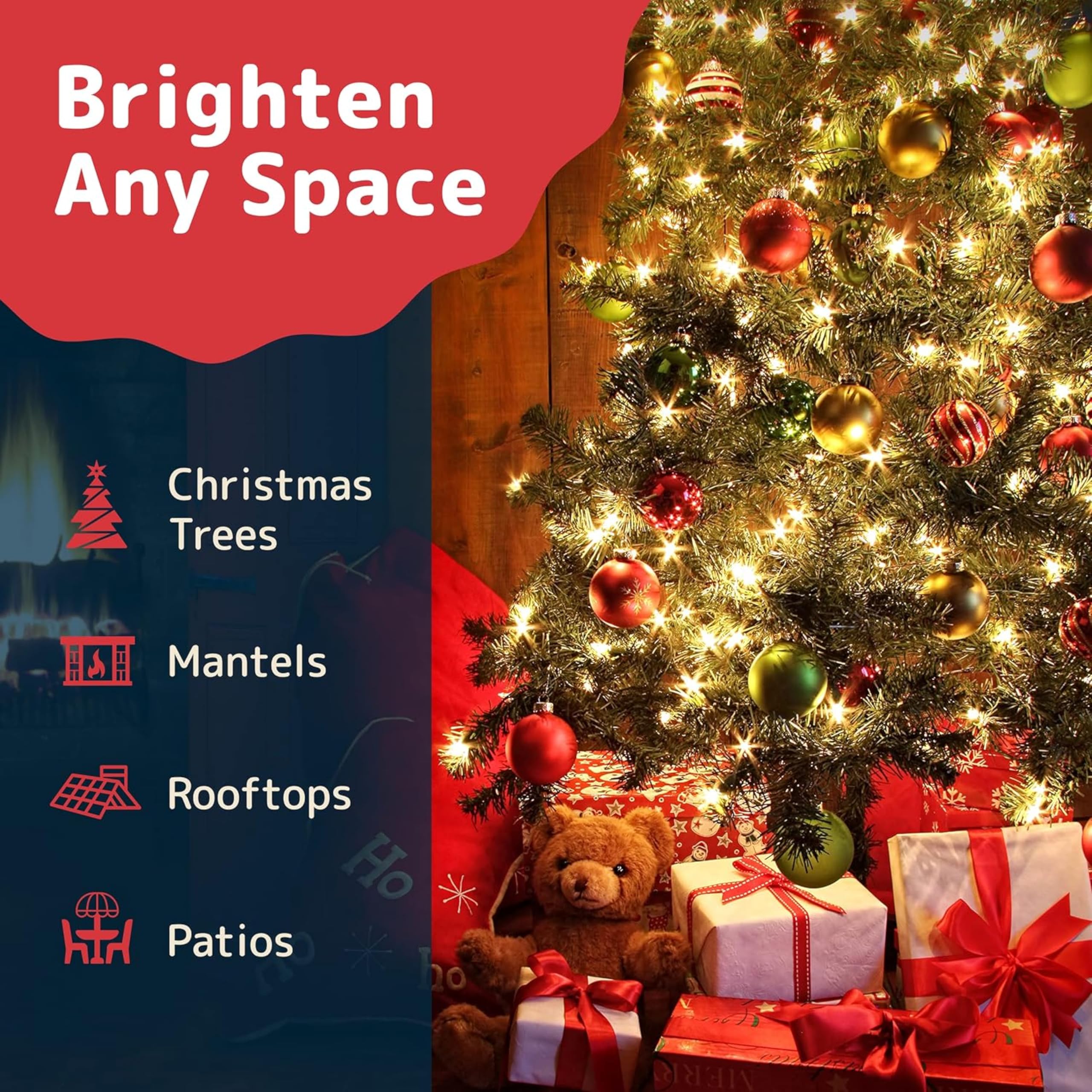 Foto 4 | Luces Navideñas Prextex 500, Transparente, Blanco Cálido, 30 M - Venta Internacional.