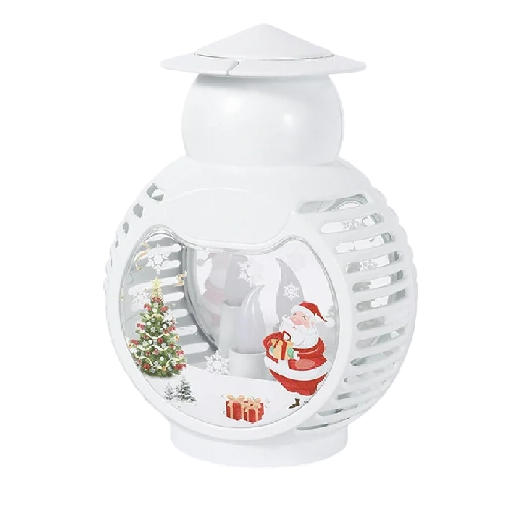 Linterna Led Navideña Festiva-santa Claus Diseño De Copo Blanco $682