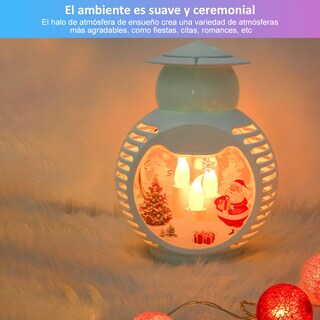 Foto 3 | Linterna Led Navideña Festiva-santa Claus Diseño De Copo Blanco