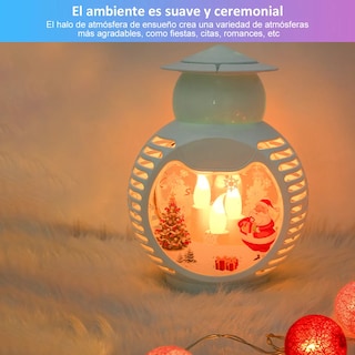 Foto 3 | Linterna Led Navideña Festiva-santa Claus Diseño De Copo Blanco